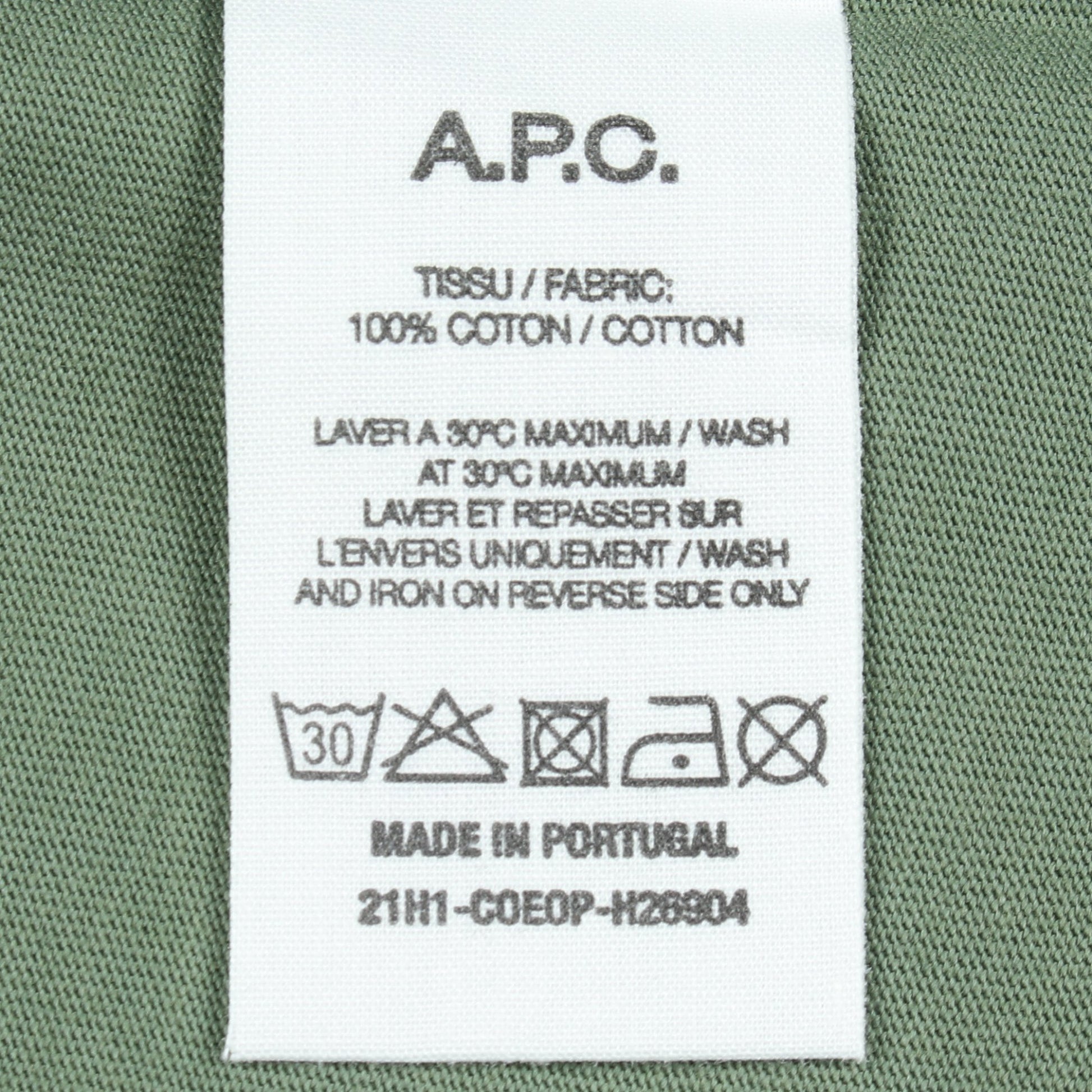 プリントロゴ クルーネック 半袖Tシャツ コットン グリーン アーペーセー トップス A.P.C.