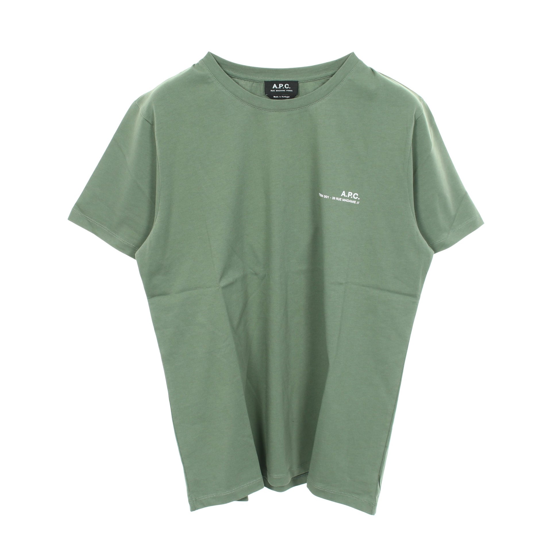 プリントロゴ クルーネック 半袖Tシャツ コットン グリーン アーペーセー トップス A.P.C.