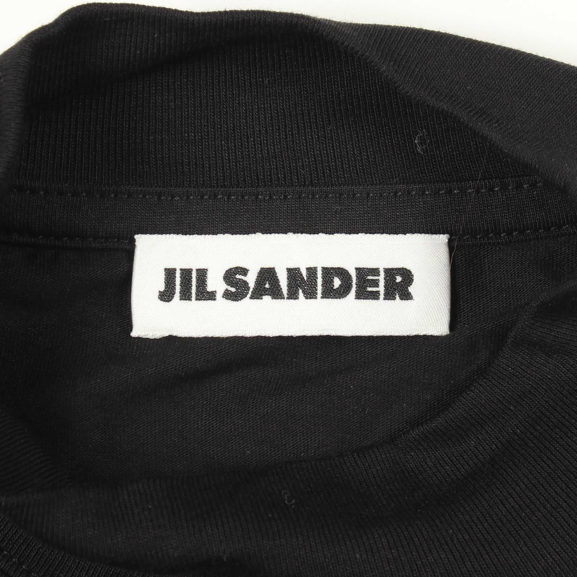 オーバーサイズ モックネック 半袖Tシャツ コットン ブラック ジルサンダー トップス JIL SANDER