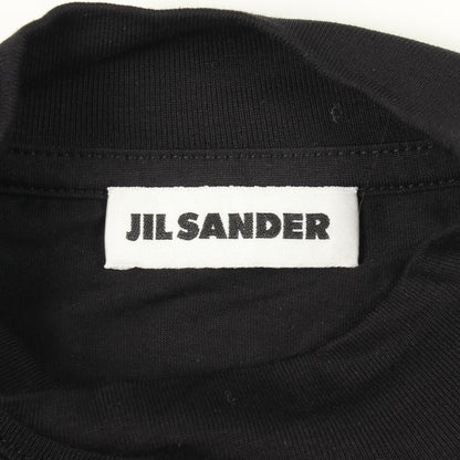 オーバーサイズ モックネック 半袖Tシャツ コットン ブラック ジルサンダー トップス JIL SANDER