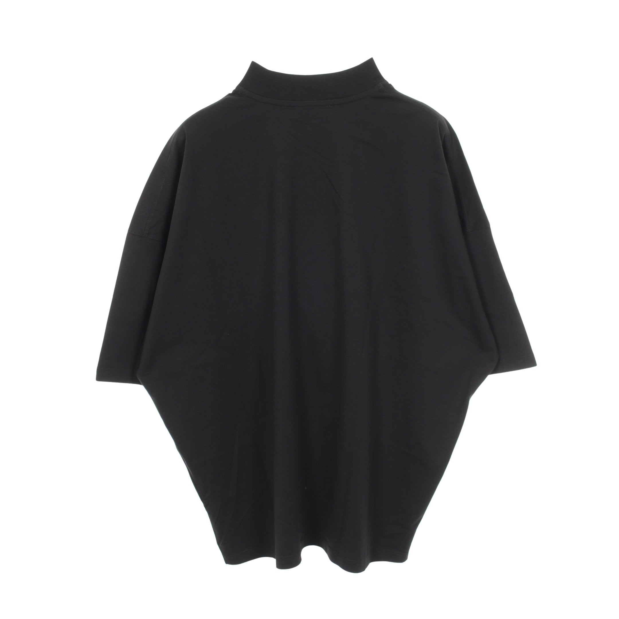 オーバーサイズ モックネック 半袖Tシャツ コットン ブラック ジル