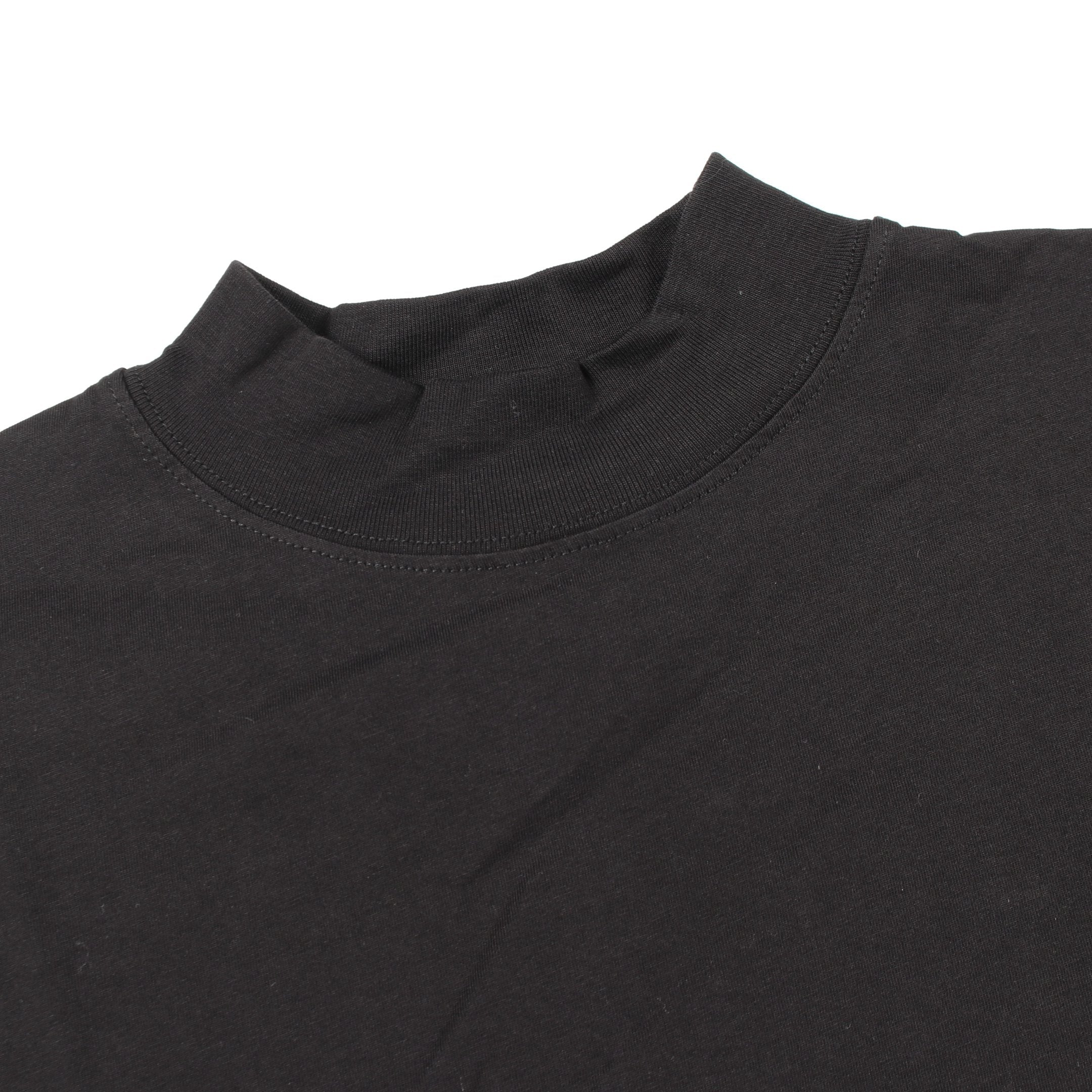 オーバーサイズ モックネック 半袖Tシャツ コットン ブラック ジル