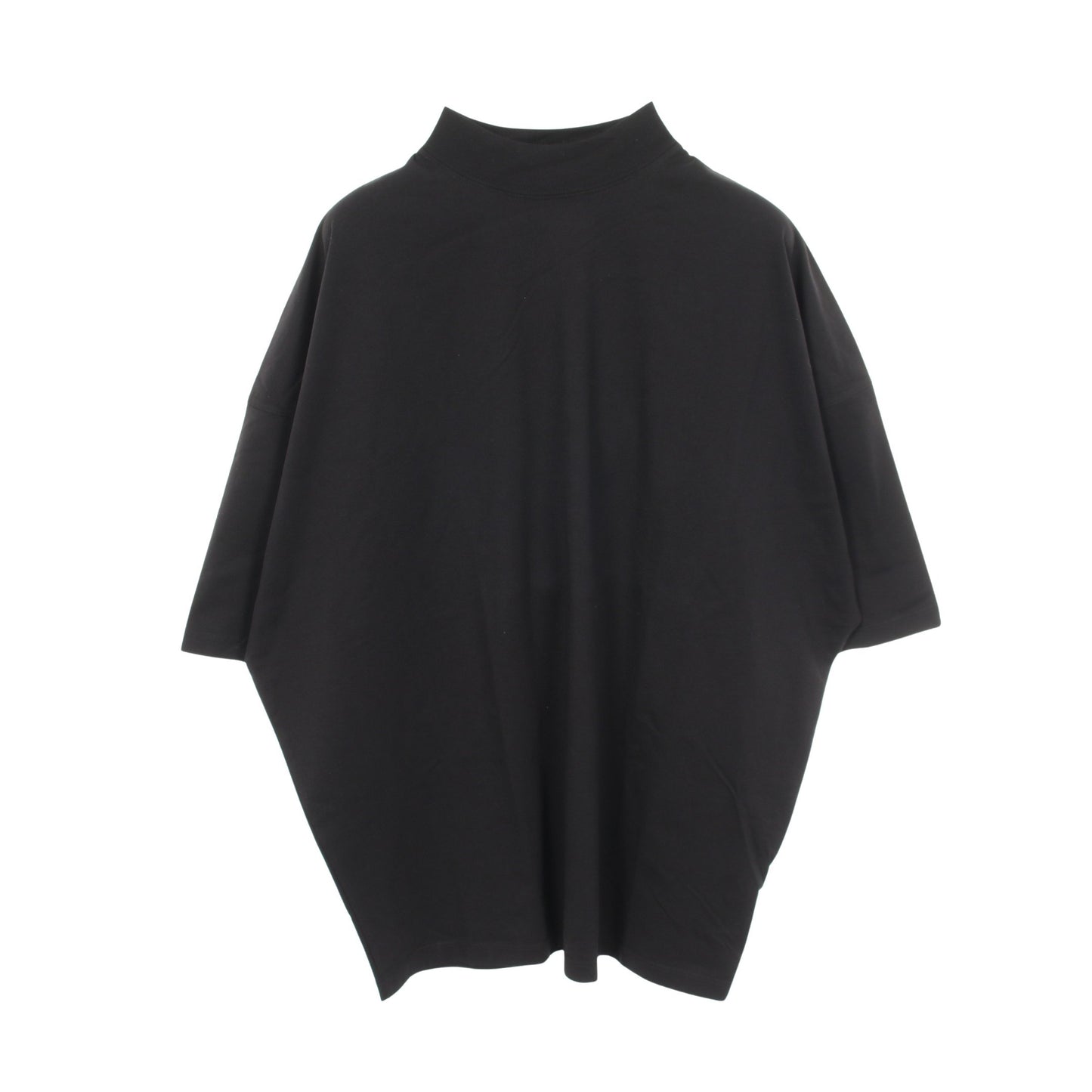 オーバーサイズ モックネック 半袖Tシャツ コットン ブラック ジルサンダー トップス JIL SANDER