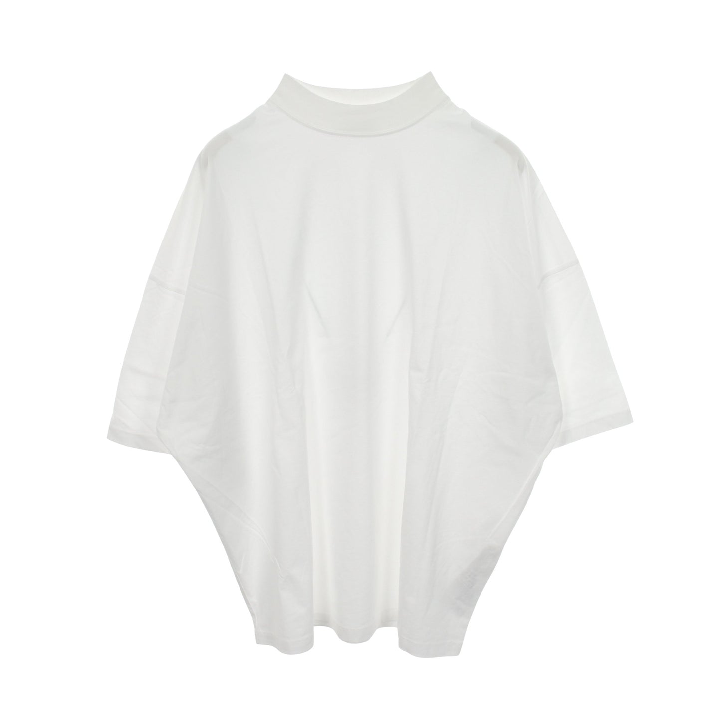 オーバーサイズ モックネック 半袖Tシャツ コットン ホワイト ジルサンダー トップス JIL SANDER