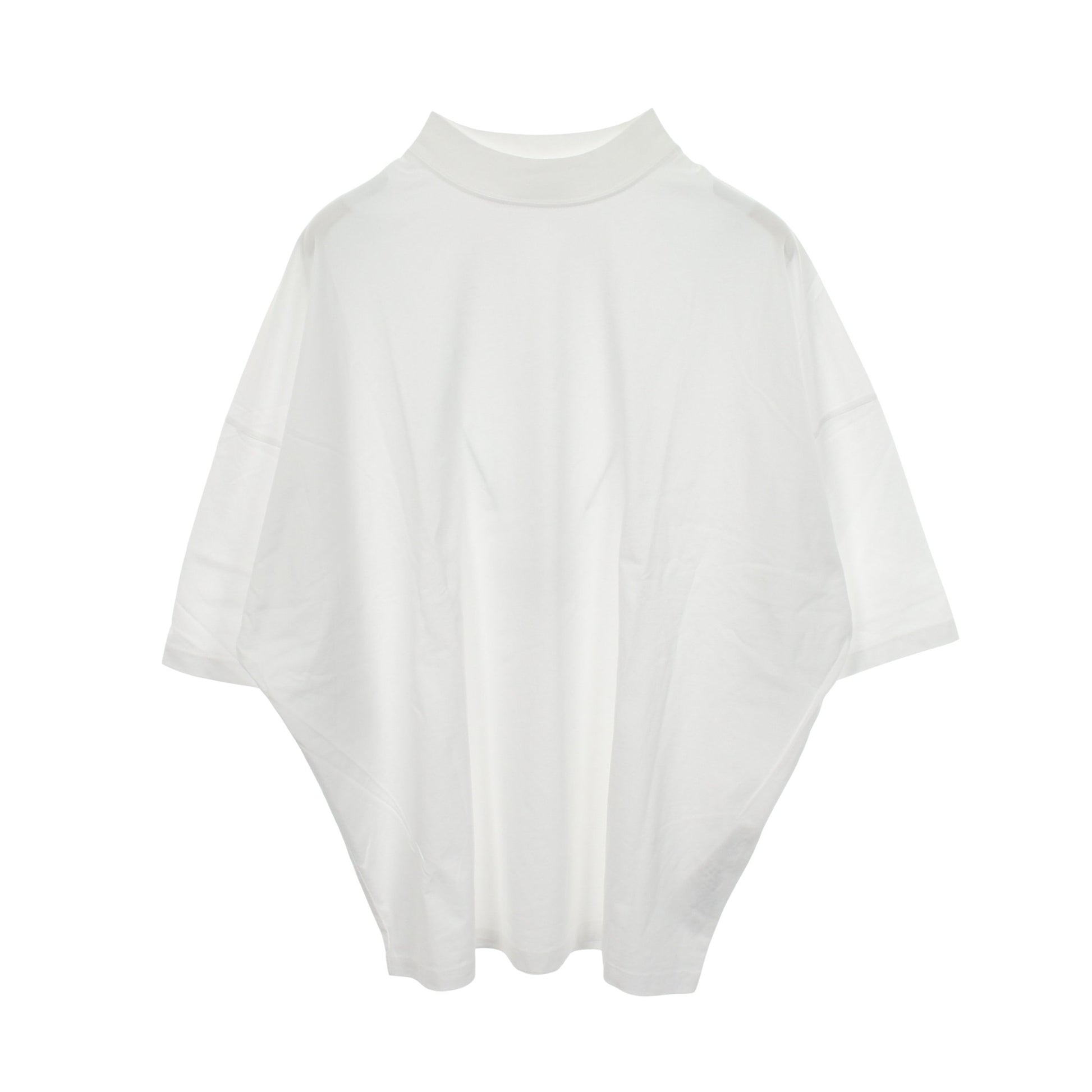 オーバーサイズ モックネック 半袖Tシャツ コットン ホワイト ジルサンダー トップス JIL SANDER