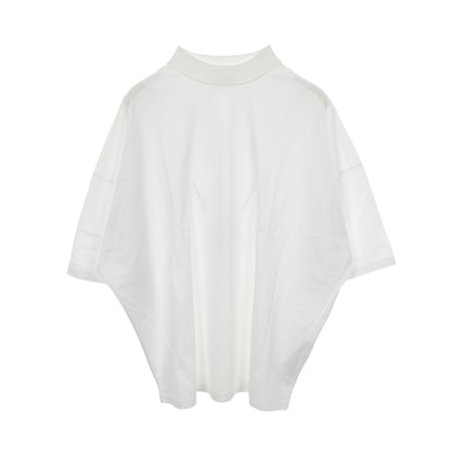 オーバーサイズ モックネック 半袖Tシャツ コットン ホワイト ジルサンダー トップス JIL SANDER