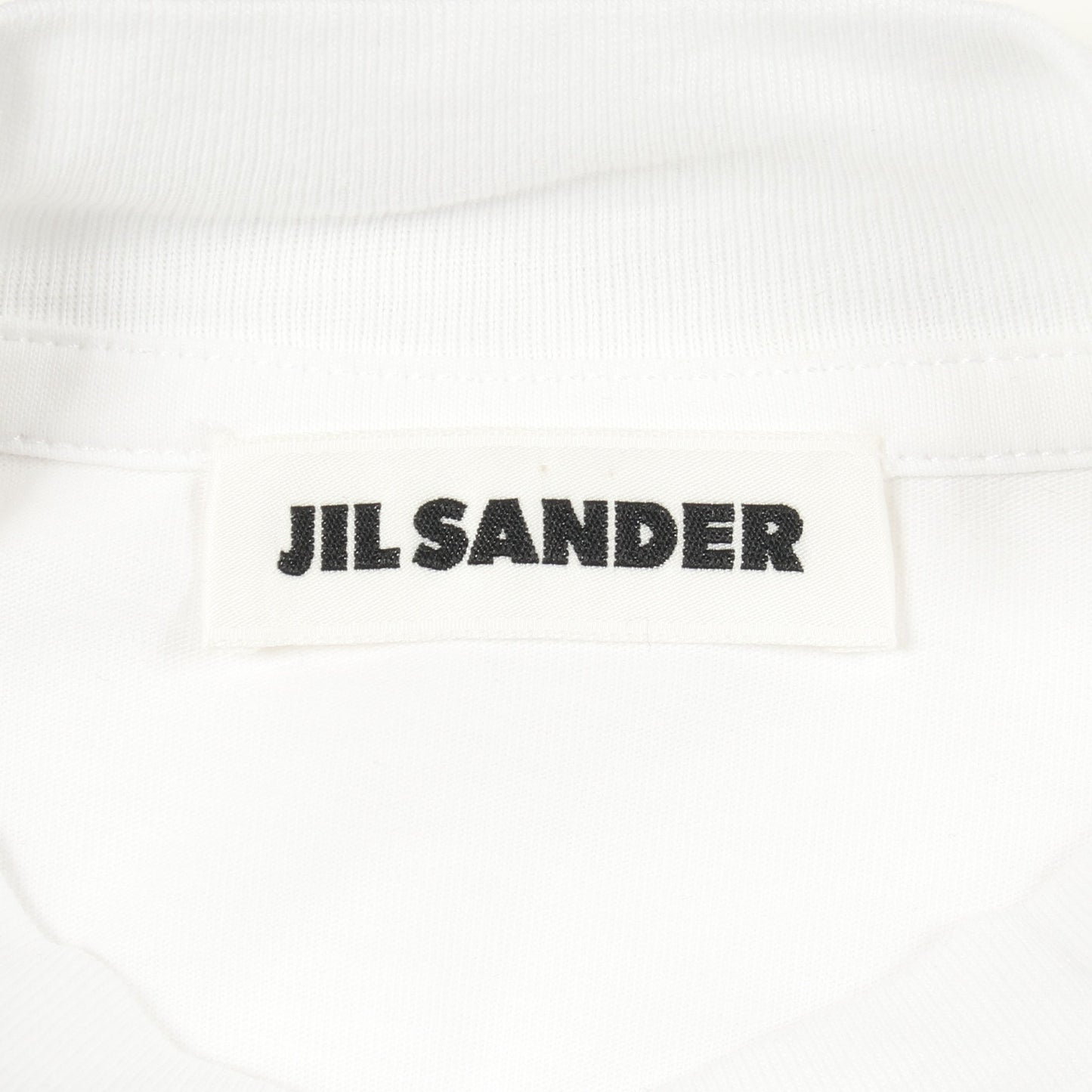 オーバーサイズ モックネック 半袖Tシャツ コットン ホワイト ジルサンダー トップス JIL SANDER