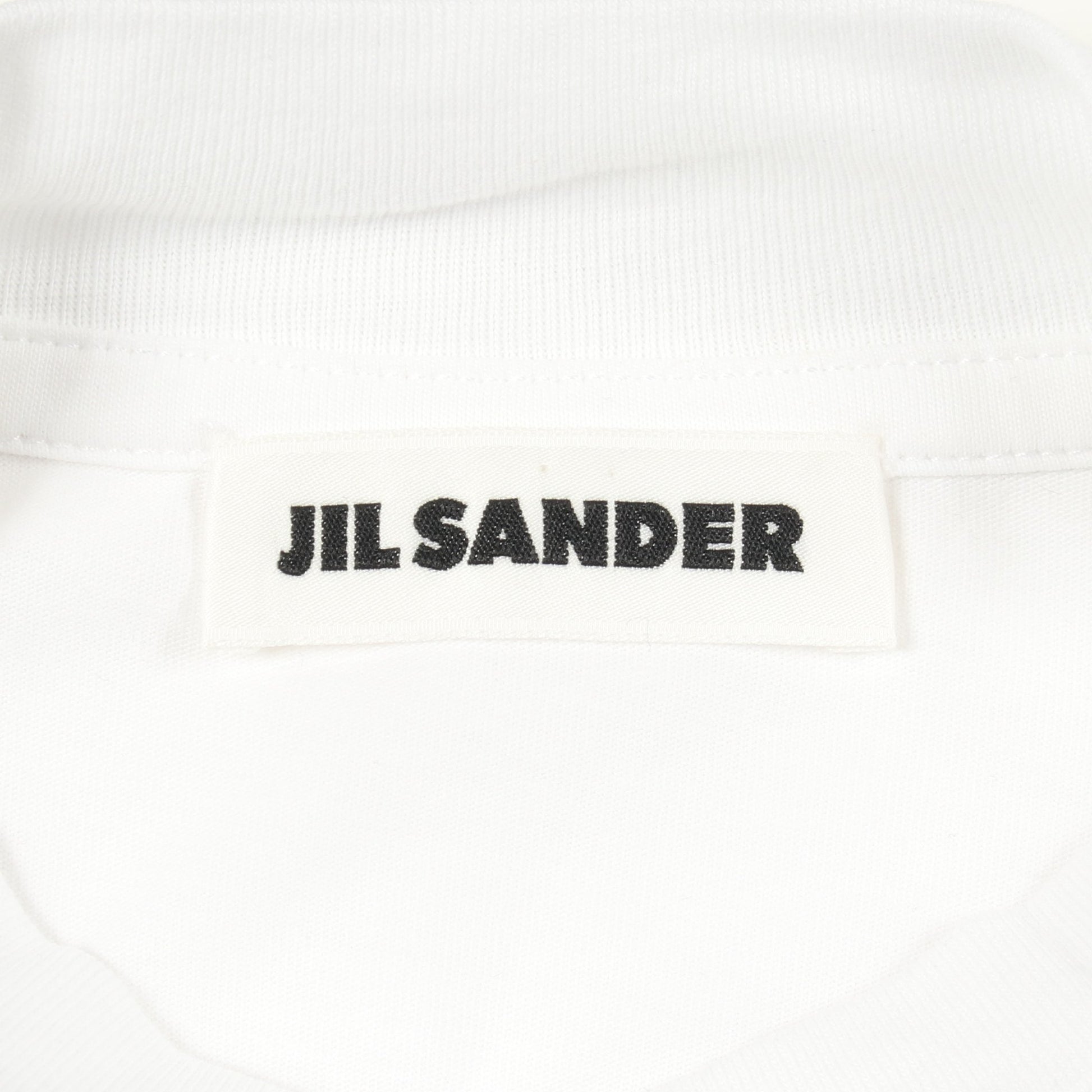 オーバーサイズ モックネック 半袖Tシャツ コットン ホワイト ジルサンダー トップス JIL SANDER