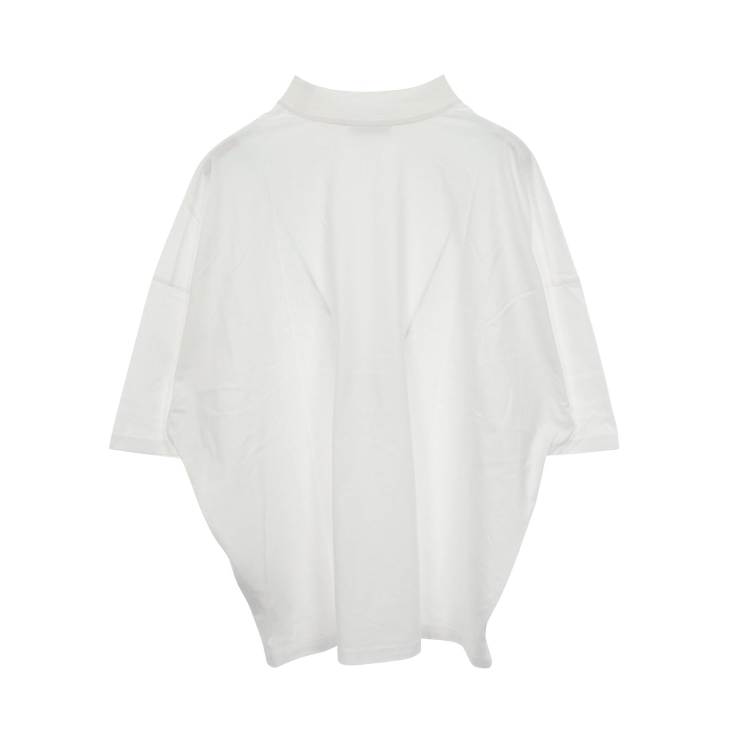 オーバーサイズ モックネック 半袖Tシャツ コットン ホワイト ジルサンダー トップス JIL SANDER