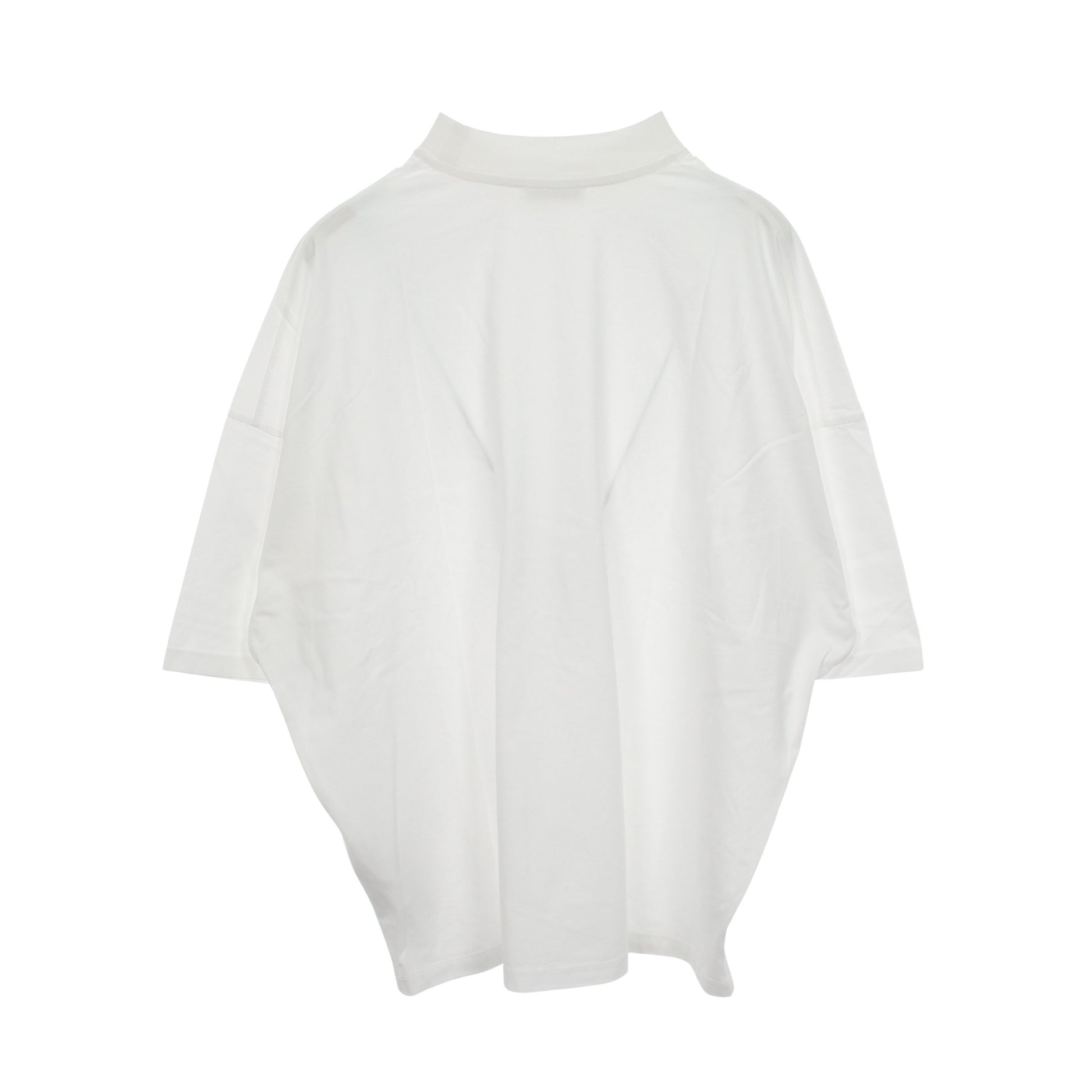 オーバーサイズ モックネック 半袖Tシャツ コットン ホワイト ジルサンダー トップス JIL SANDER