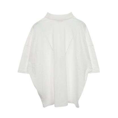 オーバーサイズ モックネック 半袖Tシャツ コットン ホワイト ジルサンダー トップス JIL SANDER