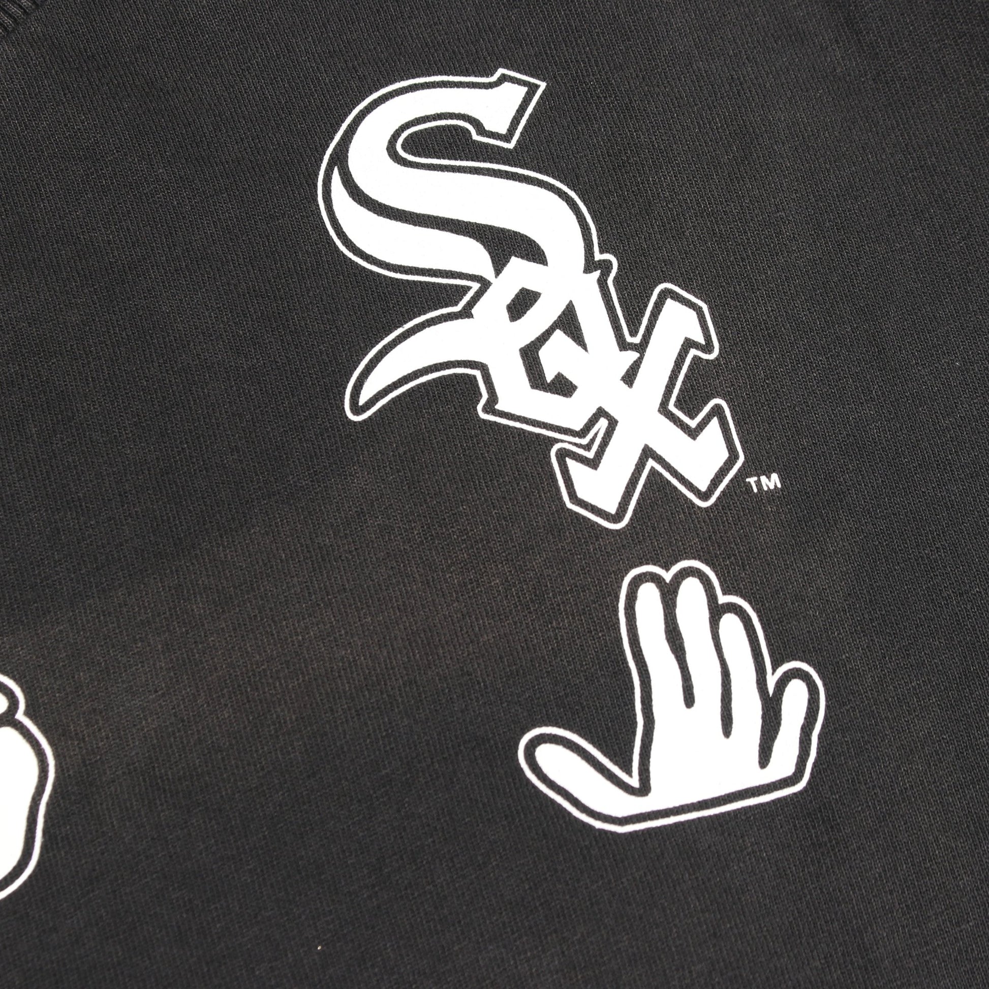 MLB CHICAGO WS SS TEE ユーズド加工 半袖Tシャツ コットン ダークグレー オフホワイト トップス OFF-WHITE