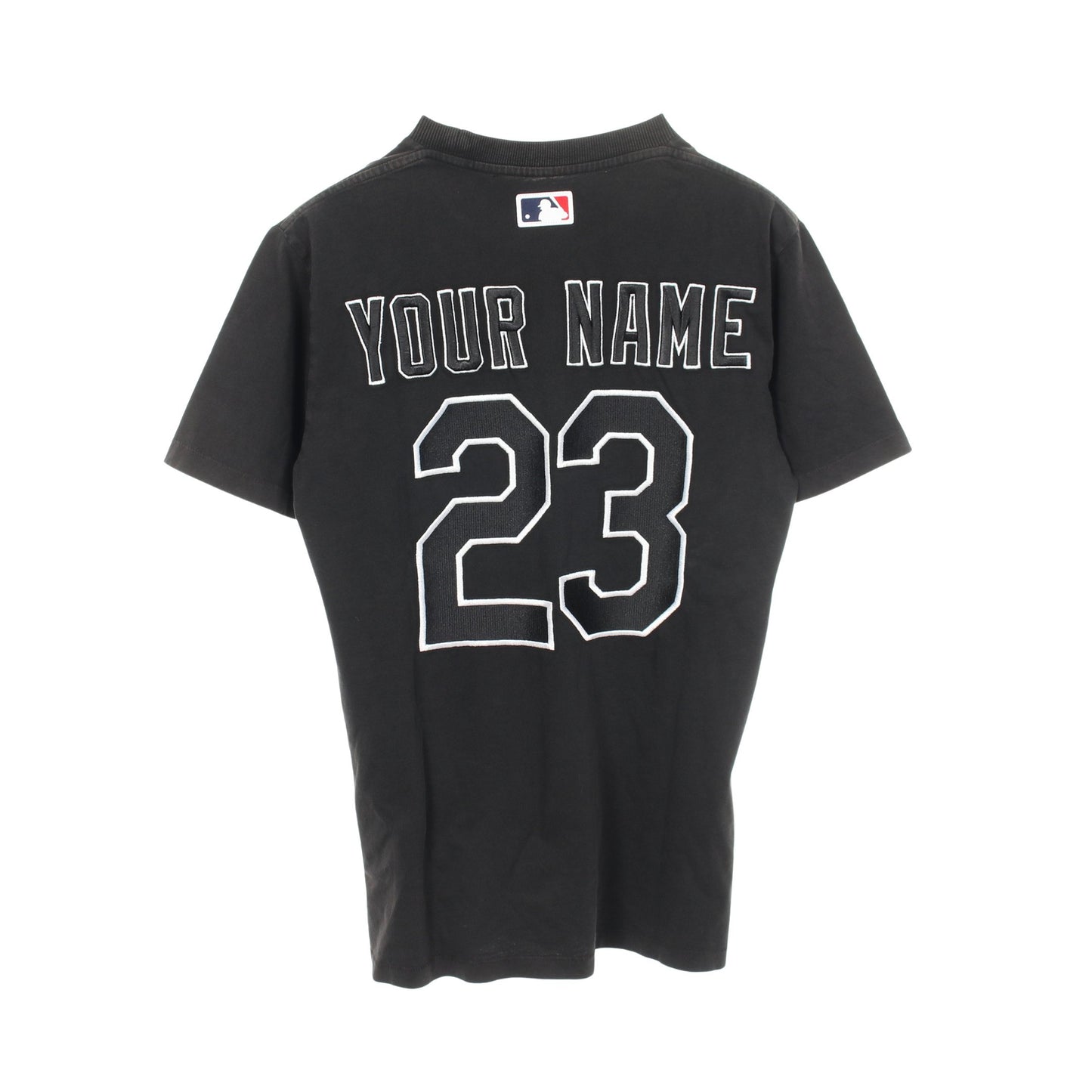 MLB CHICAGO WS SS TEE ユーズド加工 半袖Tシャツ コットン ダークグレー オフホワイト トップス OFF-WHITE