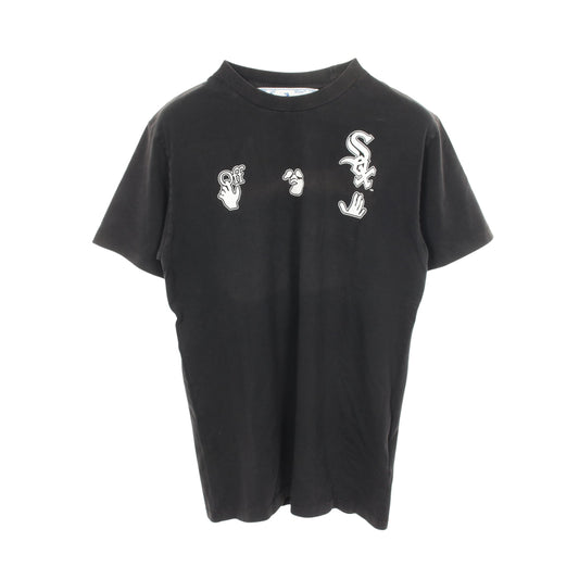 MLB CHICAGO WS SS TEE ユーズド加工 半袖Tシャツ コットン ダークグレー オフホワイト