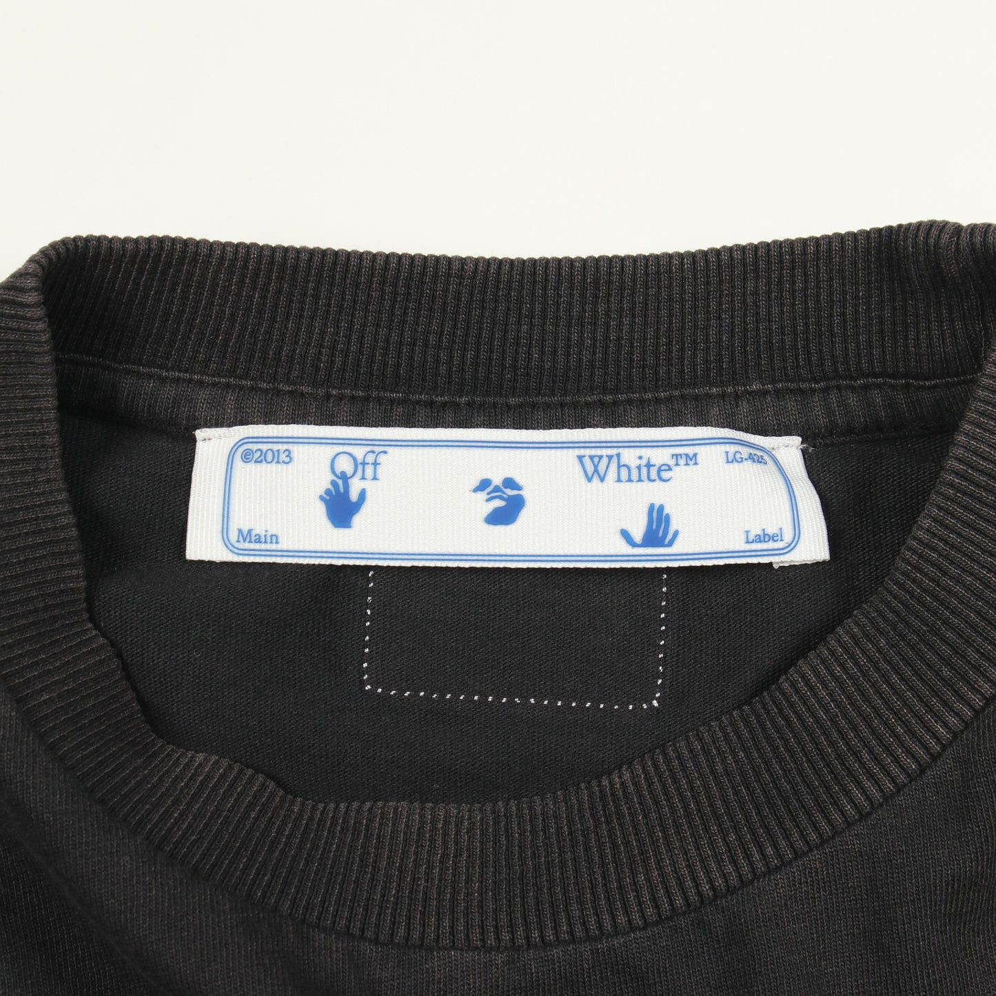 MLB CHICAGO WS SS TEE ユーズド加工 半袖Tシャツ コットン ダークグレー オフホワイト トップス OFF-WHITE