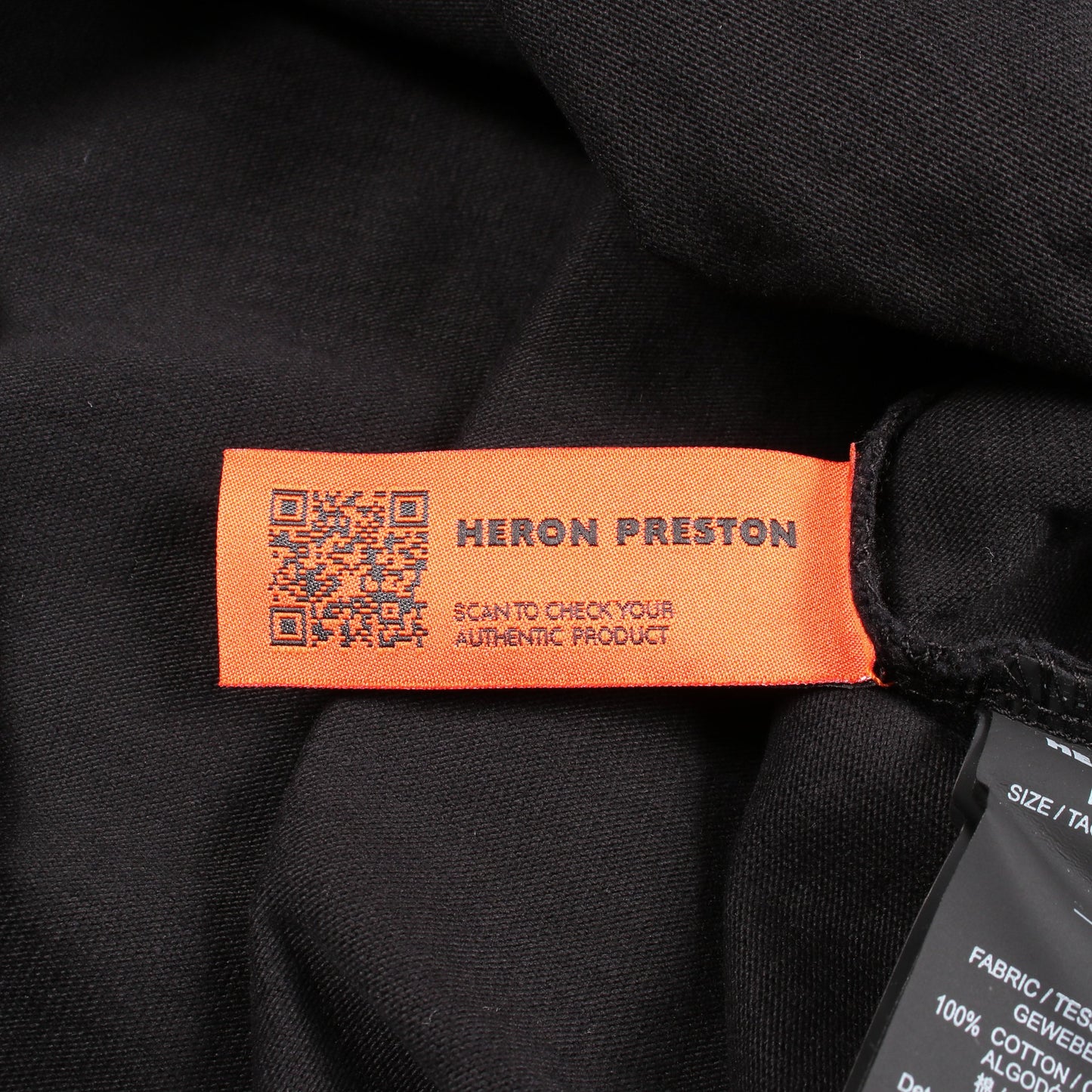 モックネック 刺繍 半袖Tシャツ コットン ブラック ヘロンプレストン トップス HERON PRESTON