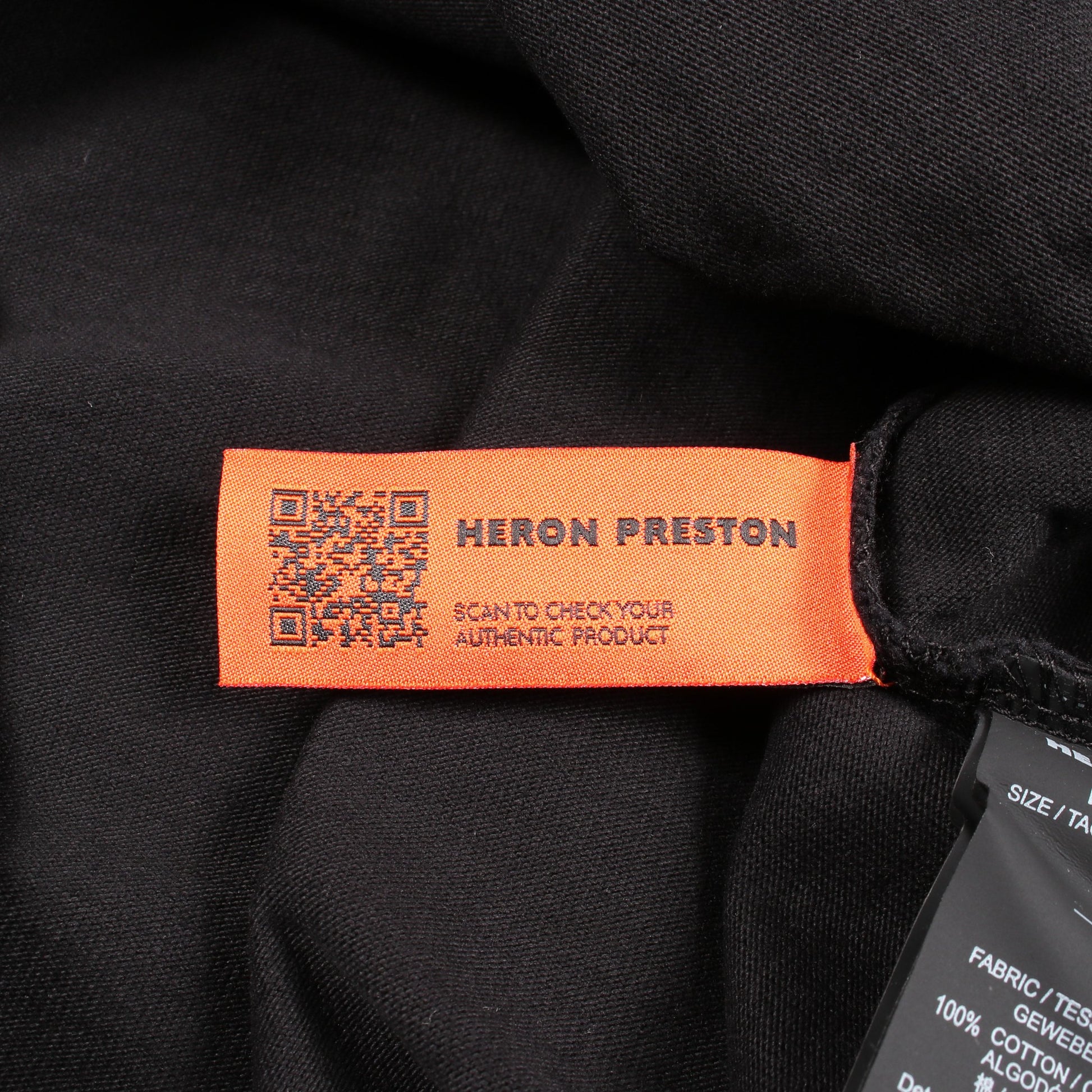 モックネック 刺繍 半袖Tシャツ コットン ブラック ヘロンプレストン トップス HERON PRESTON