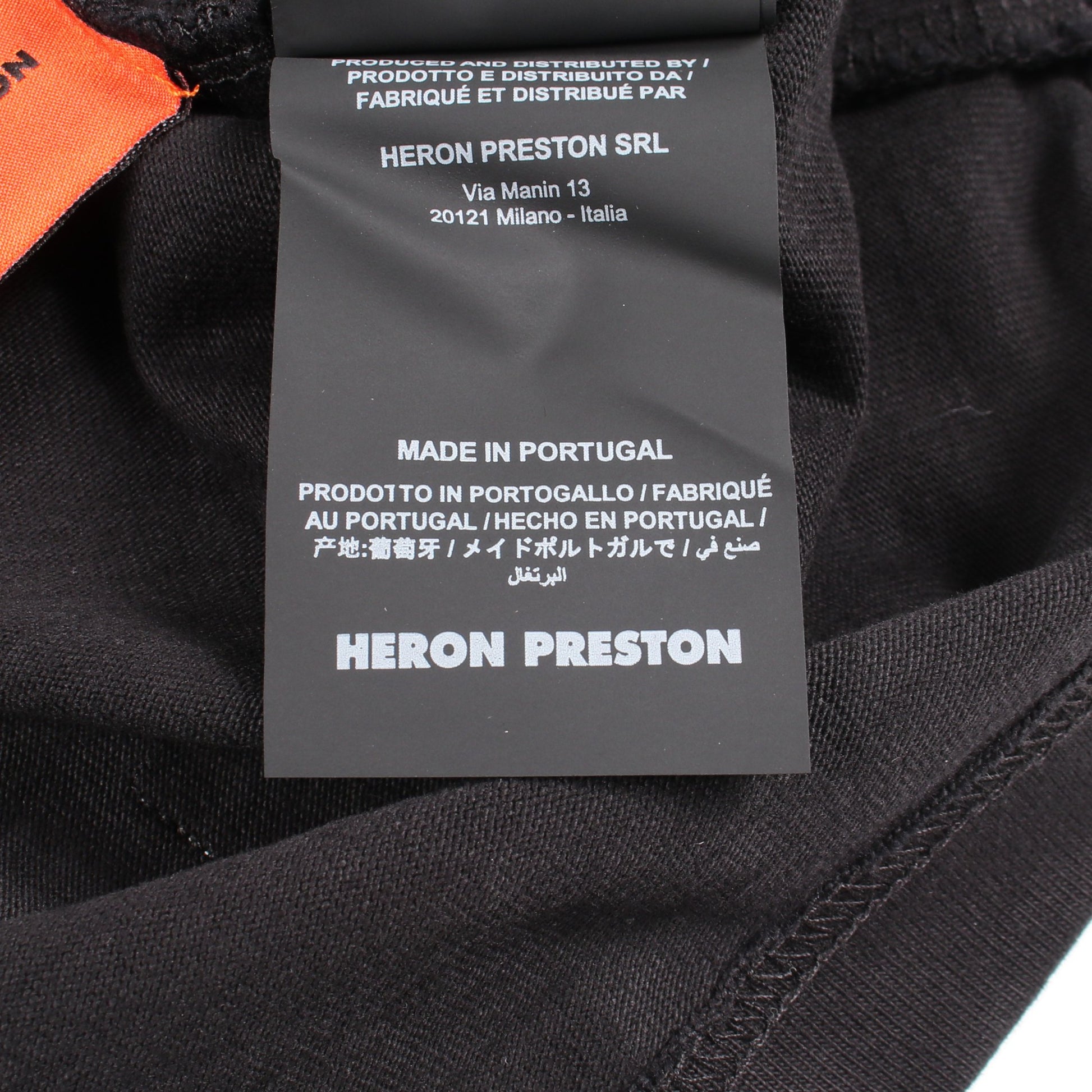 モックネック 刺繍 半袖Tシャツ コットン ブラック ヘロンプレストン トップス HERON PRESTON