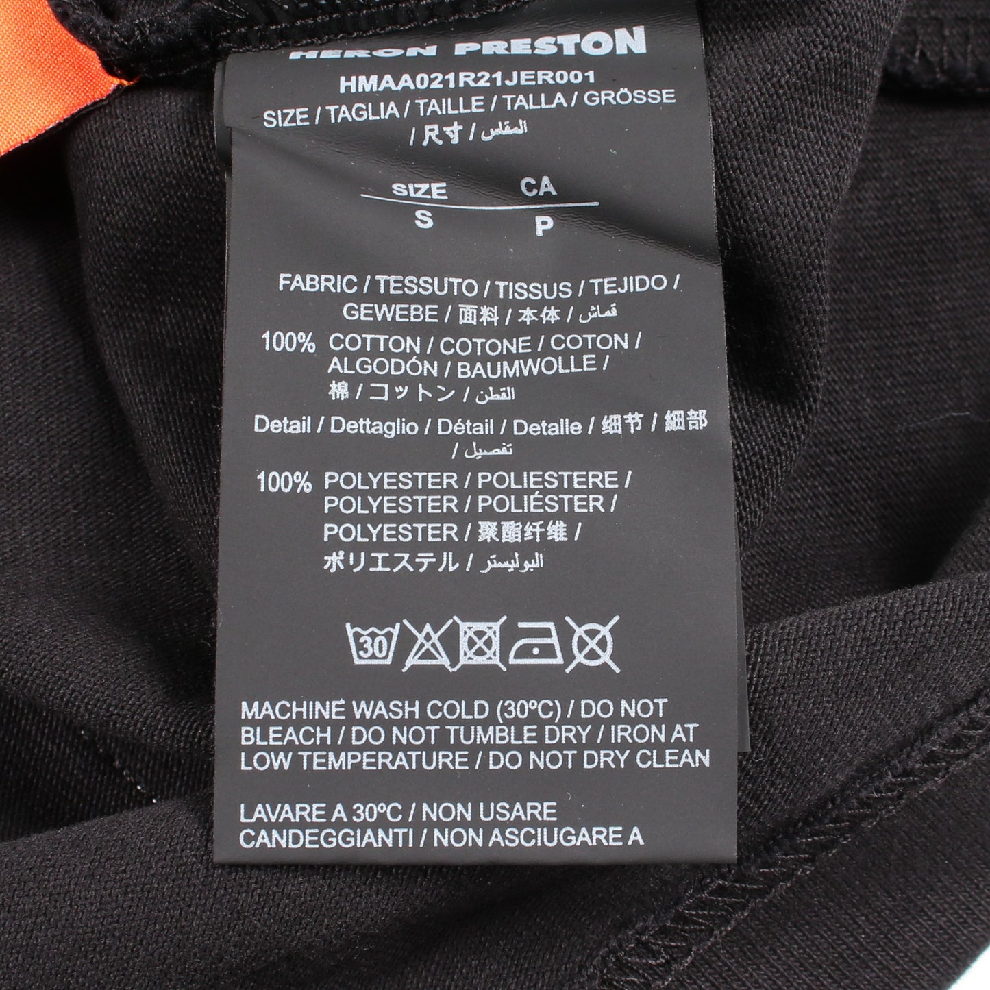 モックネック 刺繍 半袖Tシャツ コットン ブラック ヘロンプレストン トップス HERON PRESTON