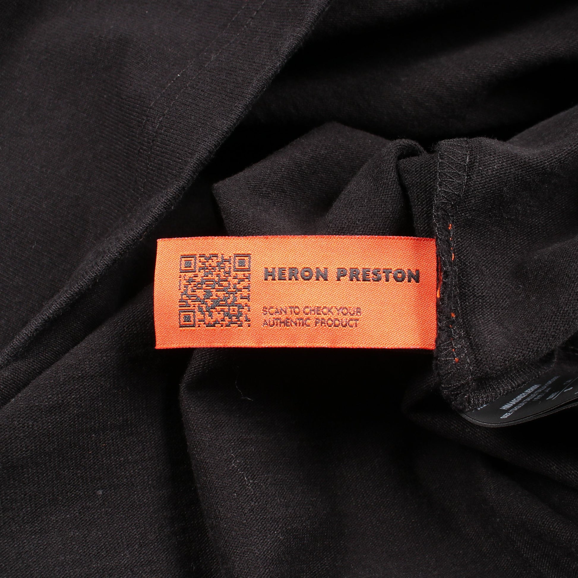 モックネック 刺繍 半袖Tシャツ コットン ブラック ヘロンプレストン トップス HERON PRESTON
