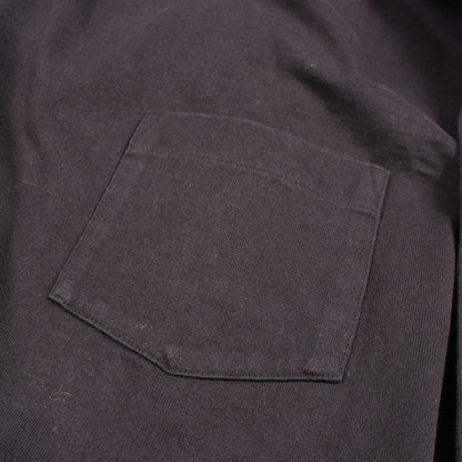 モックネック 刺繍 半袖Tシャツ コットン ブラック ヘロンプレストン トップス HERON PRESTON