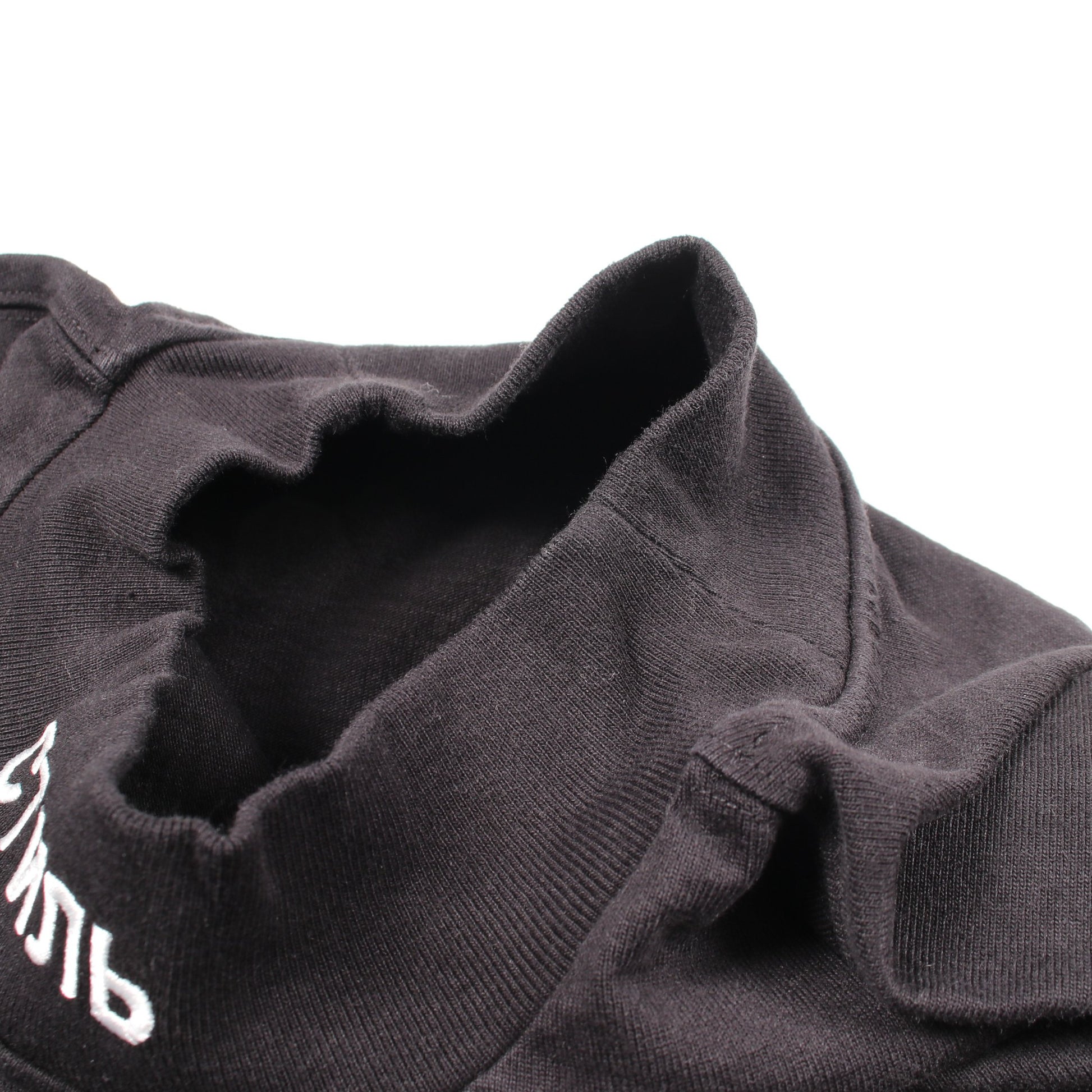 モックネック 刺繍 半袖Tシャツ コットン ブラック ヘロンプレストン トップス HERON PRESTON