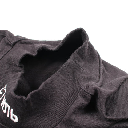 モックネック 刺繍 半袖Tシャツ コットン ブラック ヘロンプレストン トップス HERON PRESTON