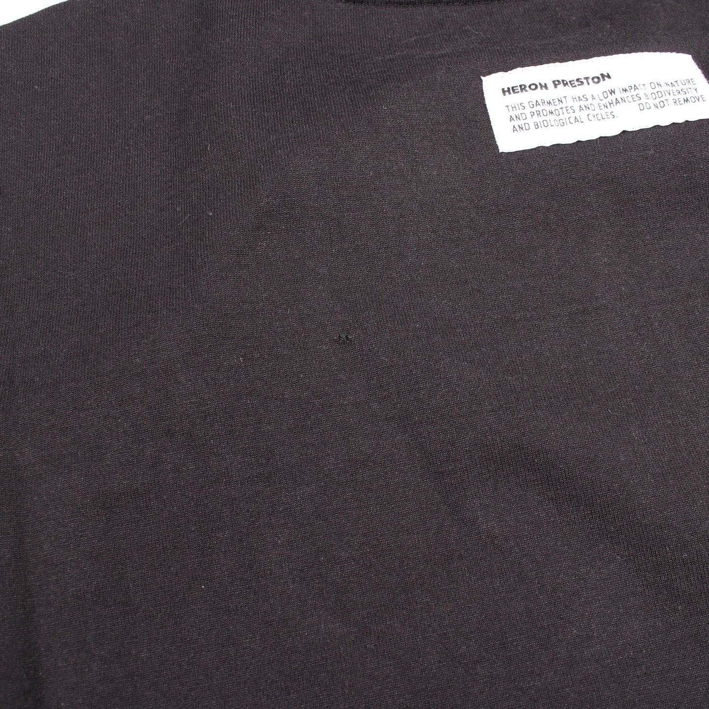 モックネック 刺繍 半袖Tシャツ コットン ブラック ヘロンプレストン トップス HERON PRESTON