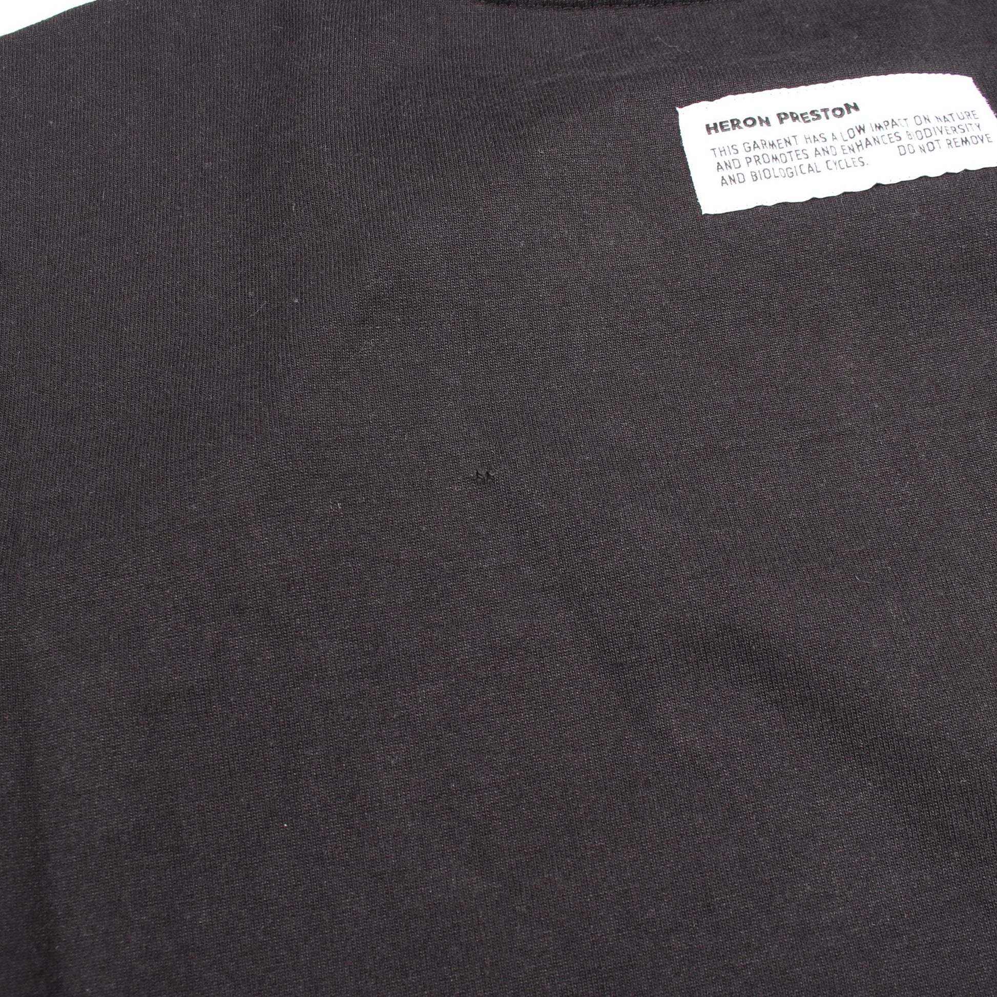 モックネック 刺繍 半袖Tシャツ コットン ブラック ヘロンプレストン トップス HERON PRESTON