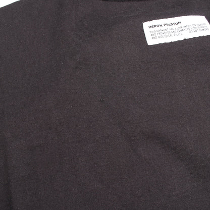 モックネック 刺繍 半袖Tシャツ コットン ブラック ヘロンプレストン トップス HERON PRESTON