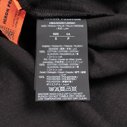 モックネック 刺繍 半袖Tシャツ コットン ブラック ヘロンプレストン トップス HERON PRESTON