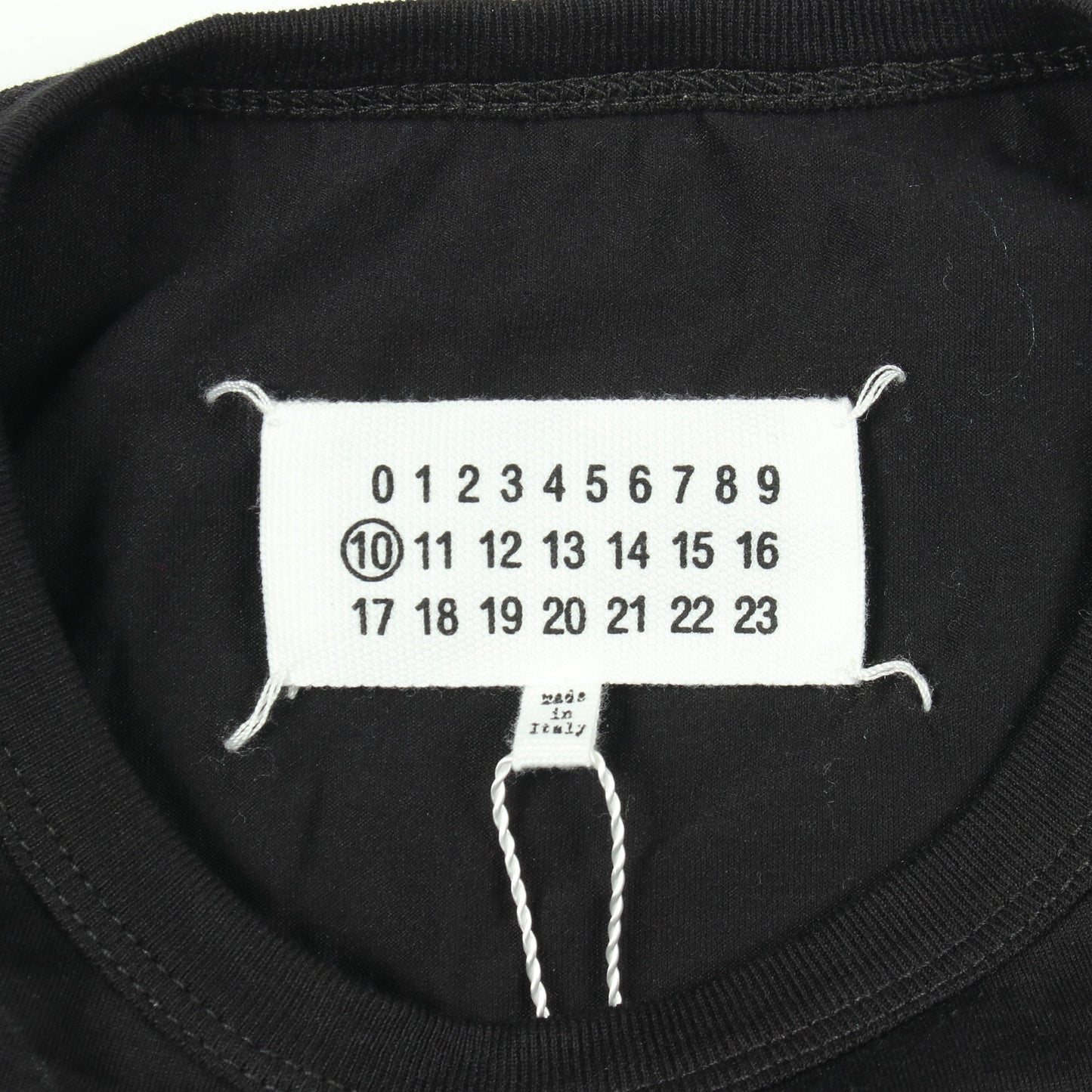 ロゴ刺繍 半袖Tシャツ コットン ブラック メゾンマルジェラ10 トップス Maison Margiela 10