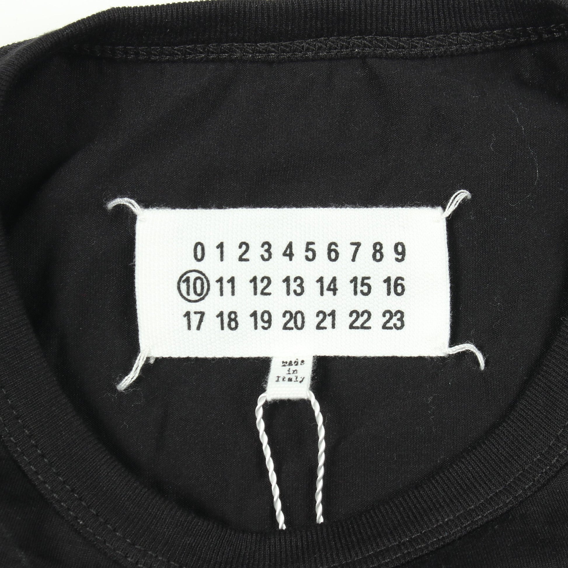 ロゴ刺繍 半袖Tシャツ コットン ブラック メゾンマルジェラ10 トップス Maison Margiela 10