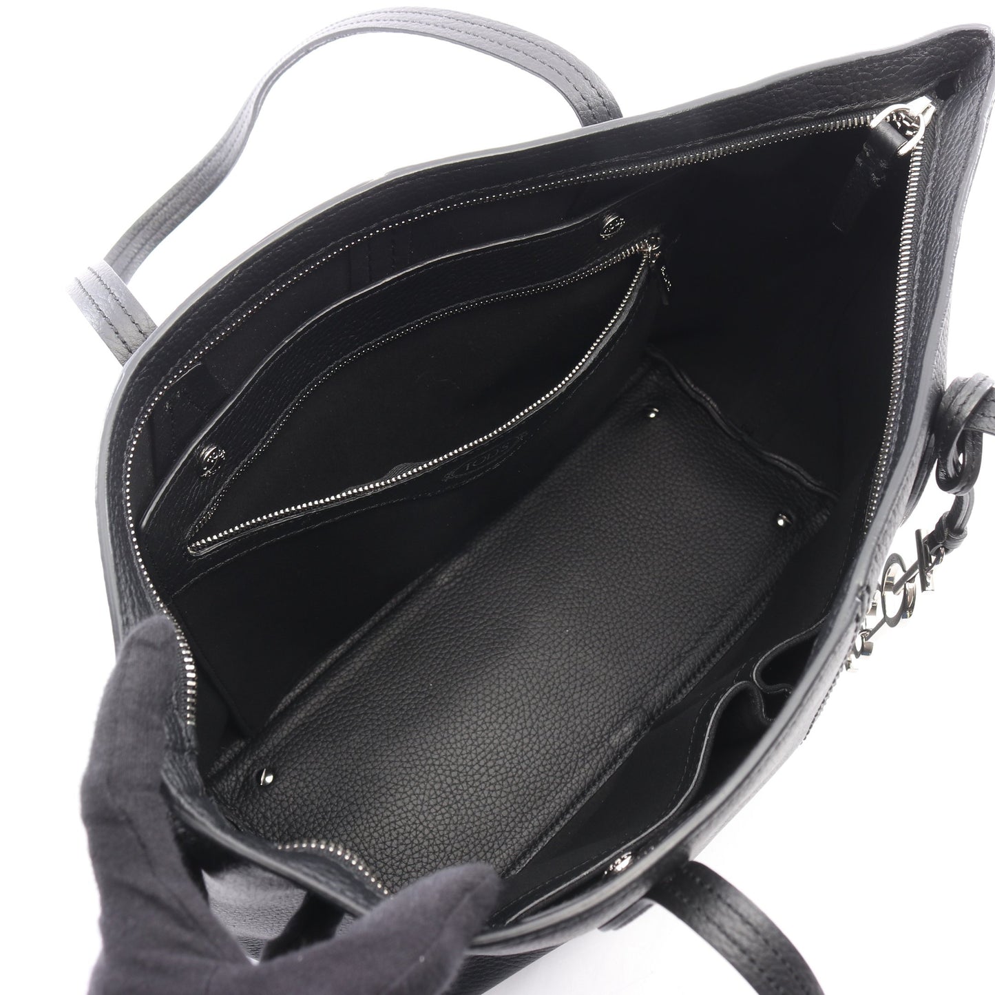 ANQ ショルダーバッグ トートバッグ レザー ブラック トッズ バッグ TOD'S