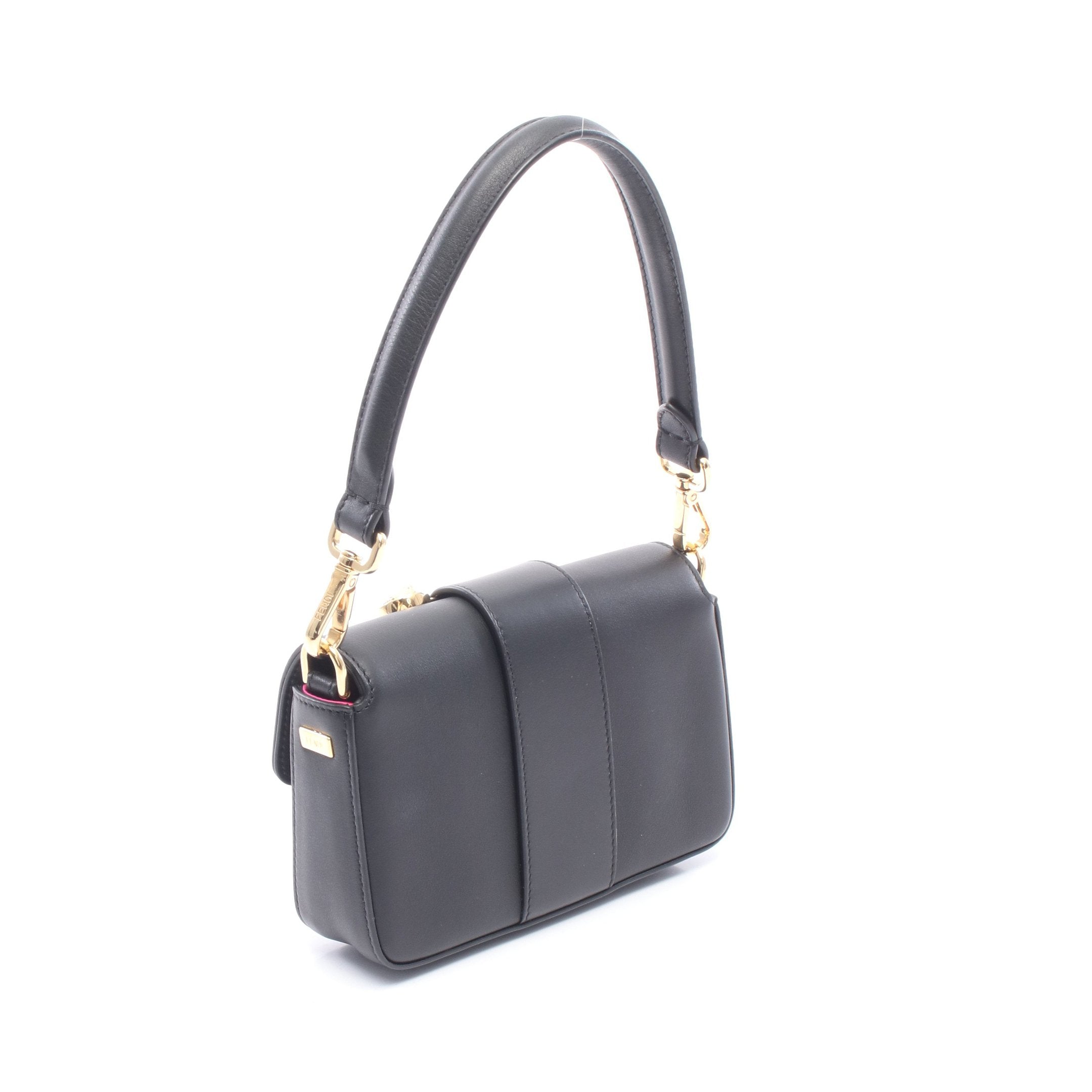 FENDI × VERSACE FENDACE バゲット ブローチ装飾 ハンドバッグ レザー