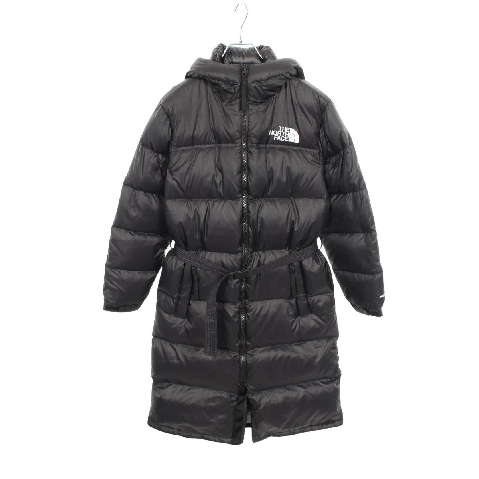 NUPTSE BELTED LONG PARKA フード付き ダウンコート ナイロン ブラック ザノースフェイス アウター THE NORTH FACE