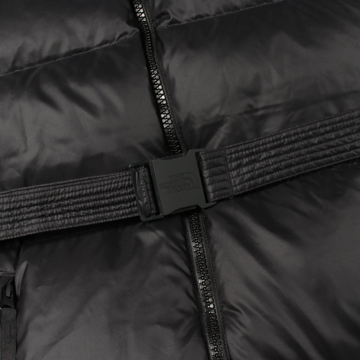 NUPTSE BELTED LONG PARKA フード付き ダウンコート ナイロン ブラック ザノースフェイス アウター THE NORTH FACE