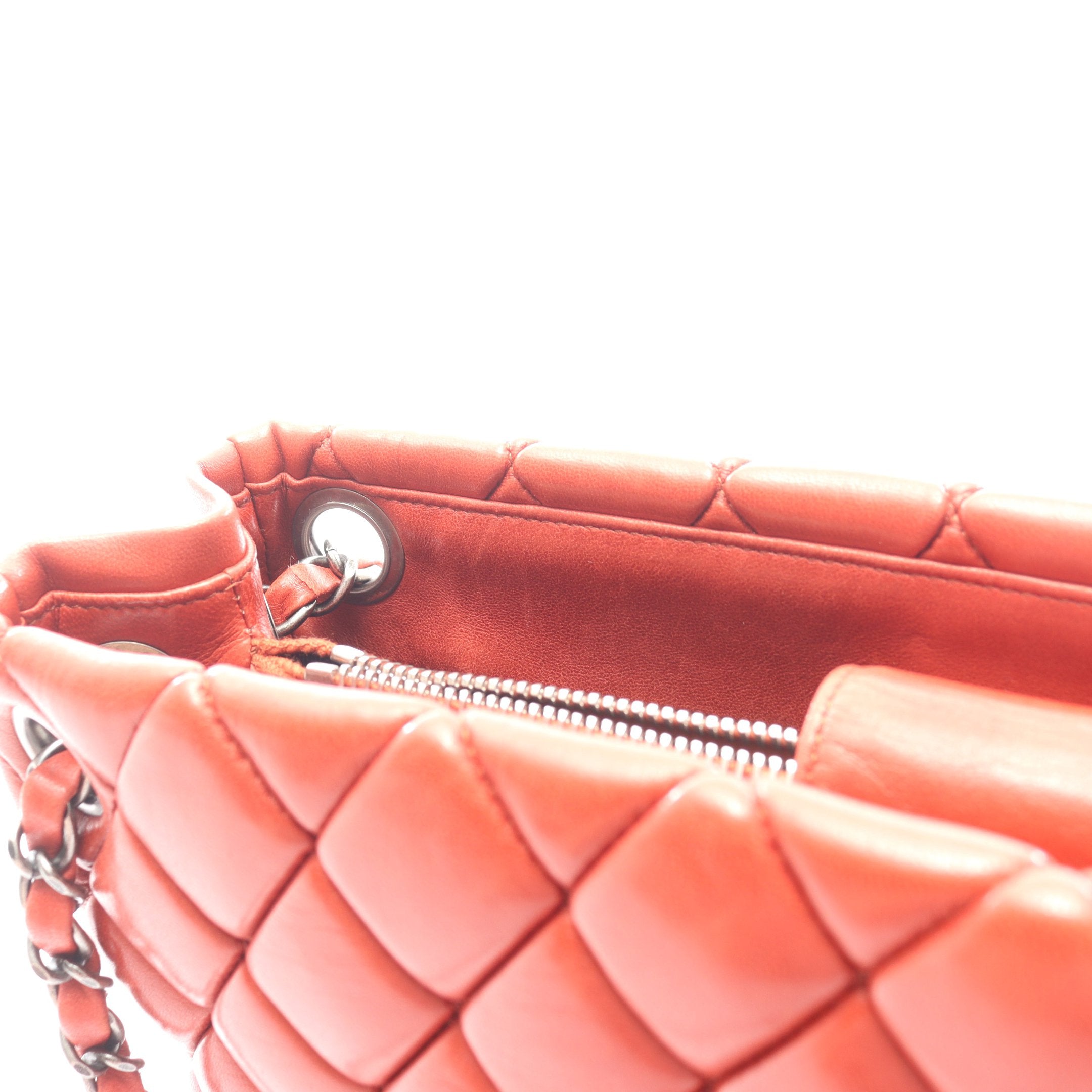 希少 シャネル マドモアゼル ラムスキン チェーン ショルダー バッグ レッド CHANEL(シャネル) ラムスキン ラウンドハンドル チェーンショルダー
