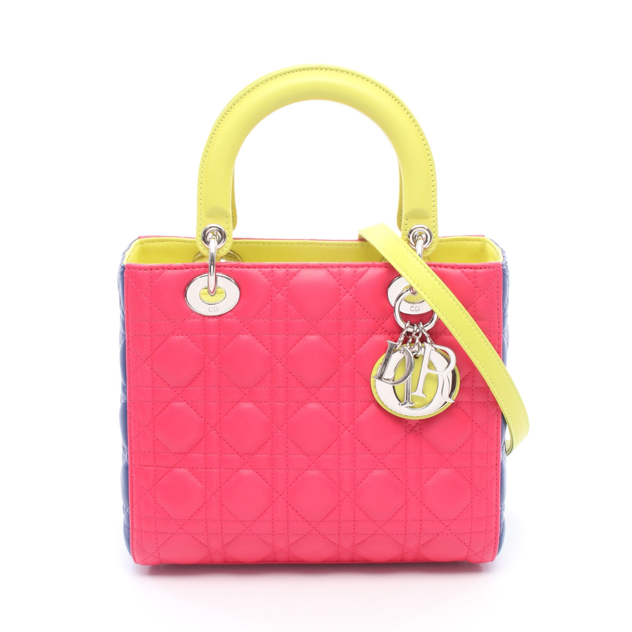クリスチャンディオール  LADY DIOR カナージュ2WAYショルダーハンドバッグ レディース L DIOR レディディオール カナージュ ミニ 2WAYハンドバッグ レザー