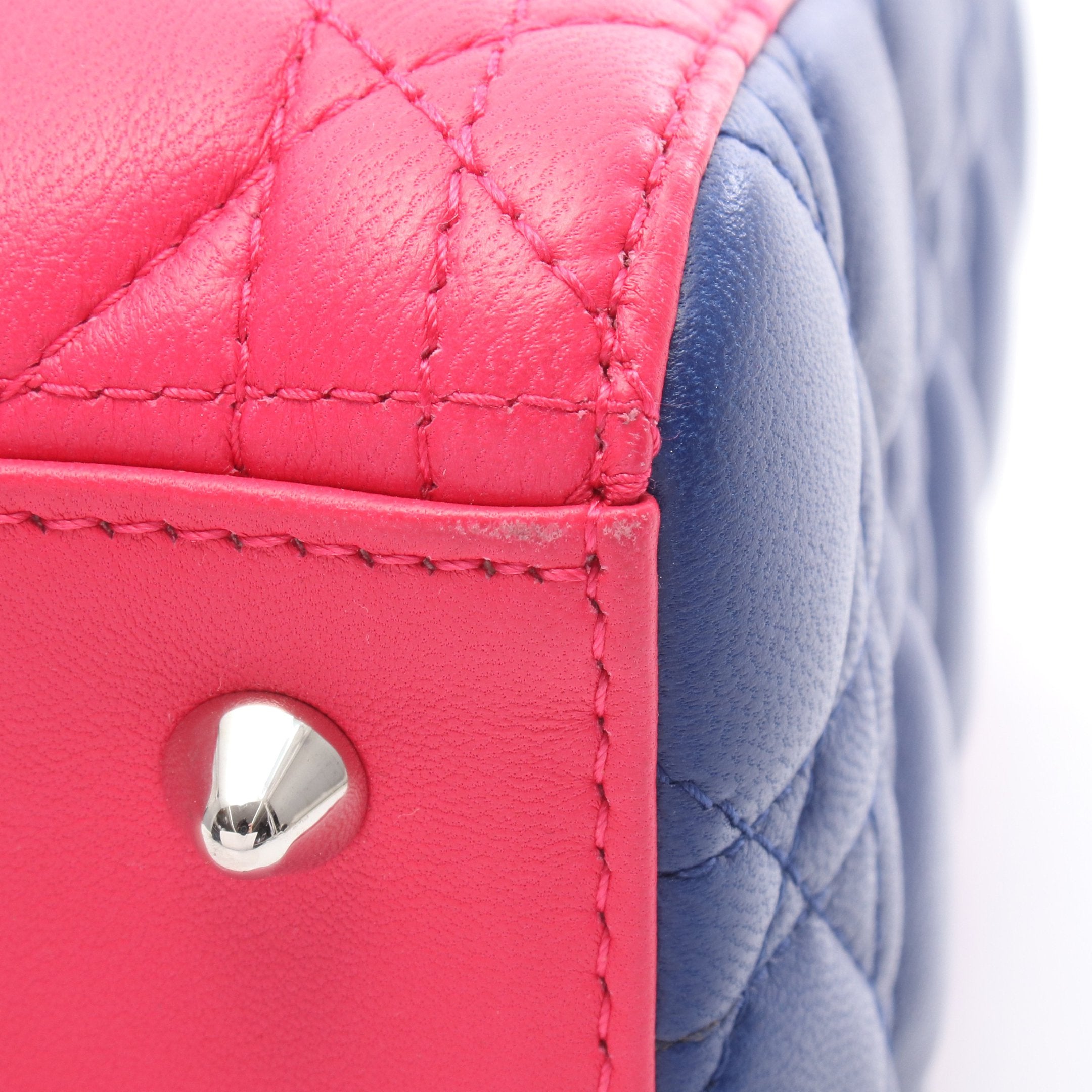LADY DIOR レディディオール カナージュ 2WAY ハンドバッグ レザー