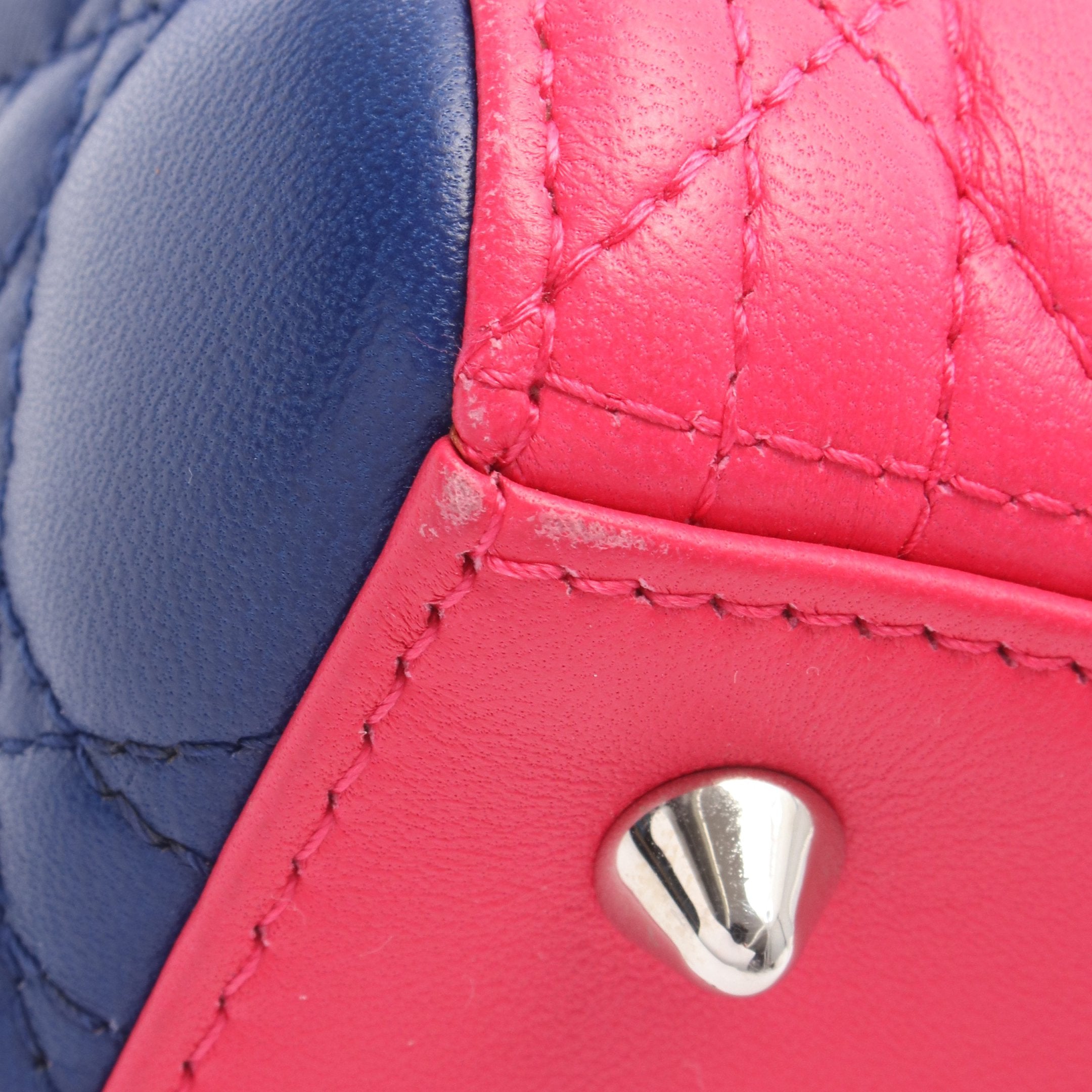 LADY DIOR レディディオール カナージュ 2WAY ハンドバッグ レザー
