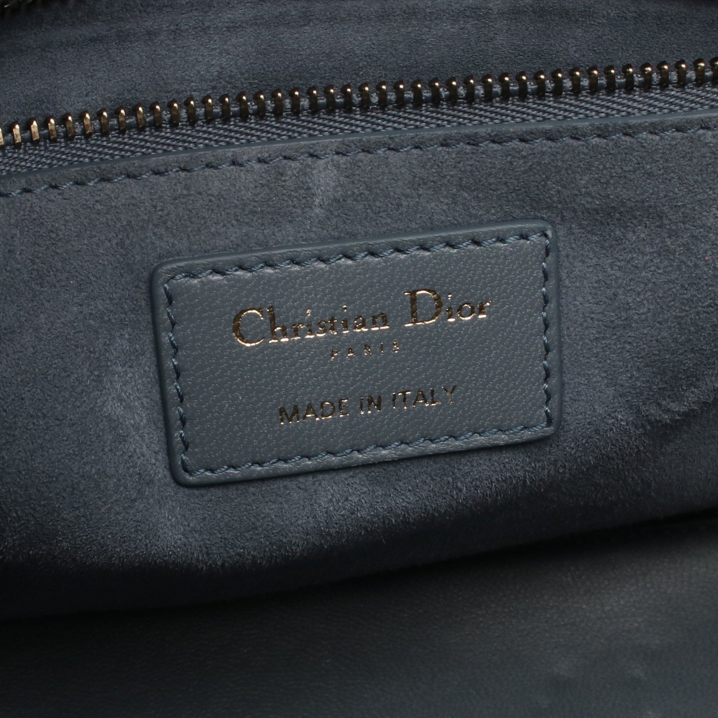 LADY DIOR レディディオール 刺繍 2WAY ハンドバッグ レザー ブルーグレー クリスチャンディオール バッグ Christian Dior