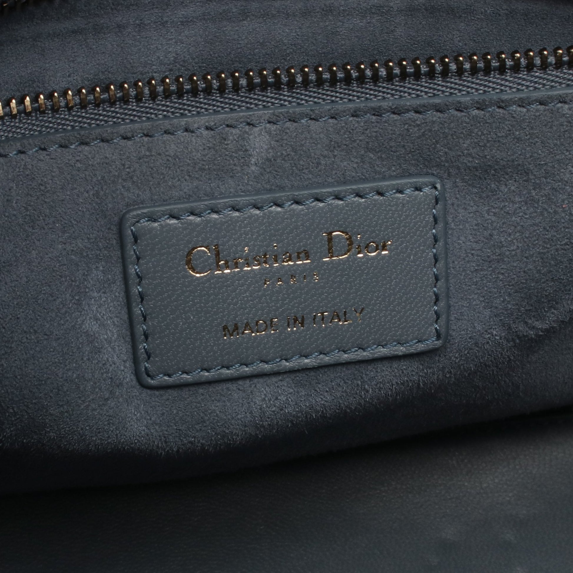 LADY DIOR レディディオール 刺繍 2WAY ハンドバッグ レザー ブルーグレー クリスチャンディオール バッグ Christian Dior