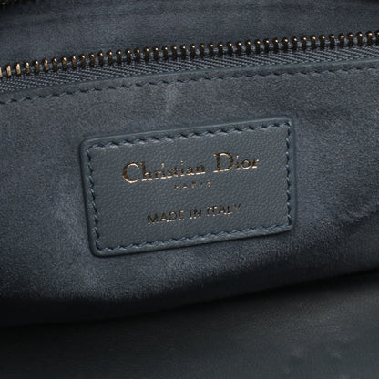 LADY DIOR レディディオール 刺繍 2WAY ハンドバッグ レザー ブルーグレー クリスチャンディオール バッグ Christian Dior