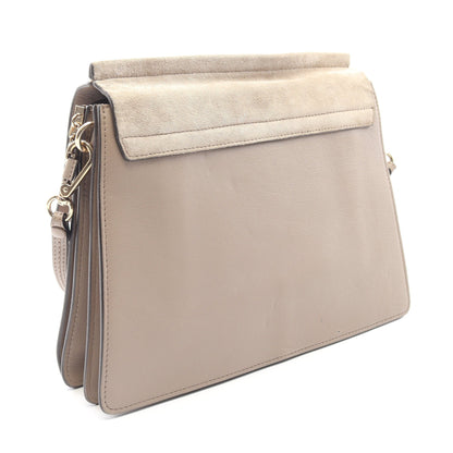 FAYE ミディアム ショルダーバッグ レザー スエード グレーベージュ クロエ バッグ Chloe