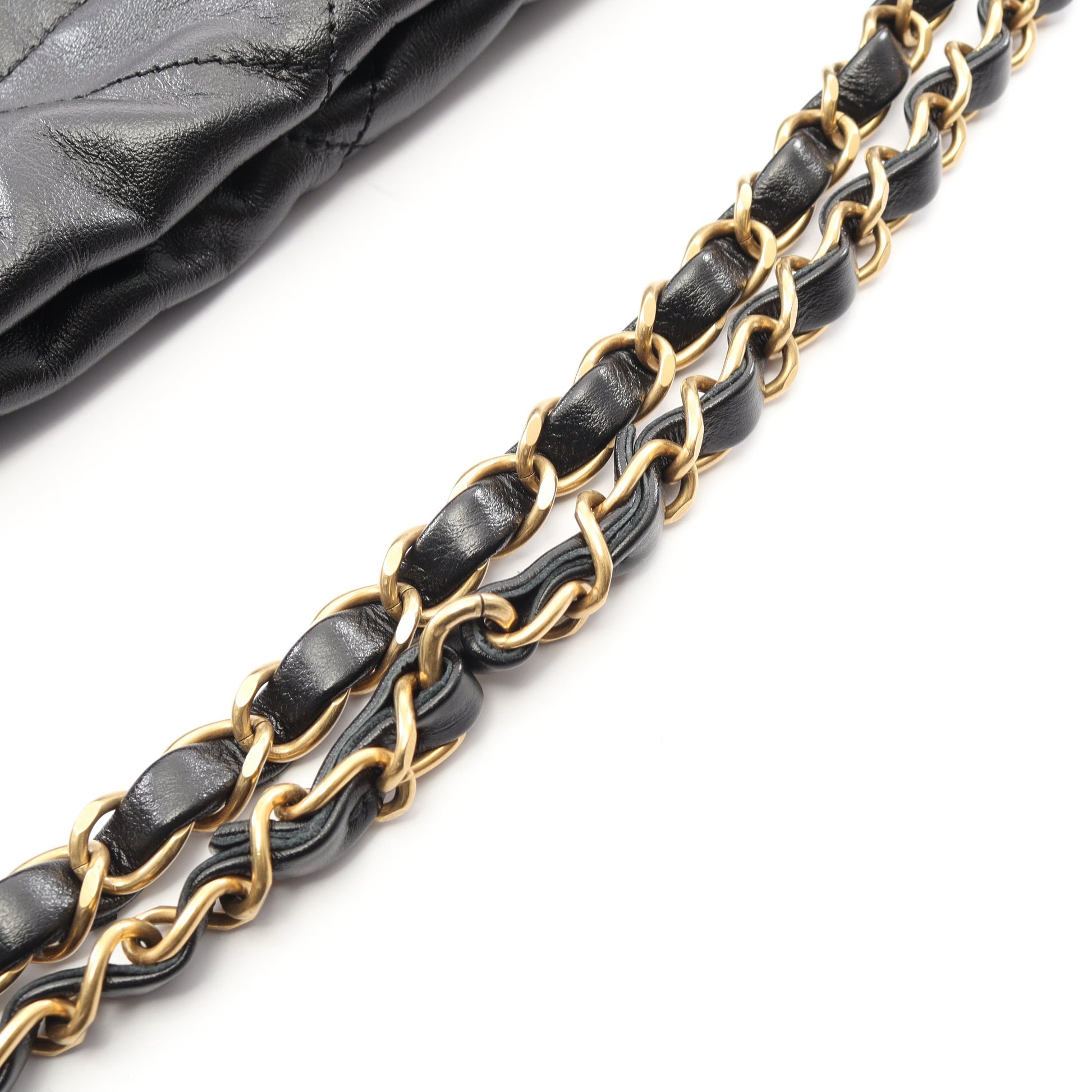 マトラッセ シャネル22 ラージ チェーンショルダーバッグ レザー ブラック ゴールド金具 シャネル バッグ CHANEL