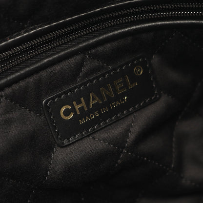 マトラッセ シャネル22 ラージ チェーンショルダーバッグ レザー ブラック ゴールド金具 シャネル バッグ CHANEL