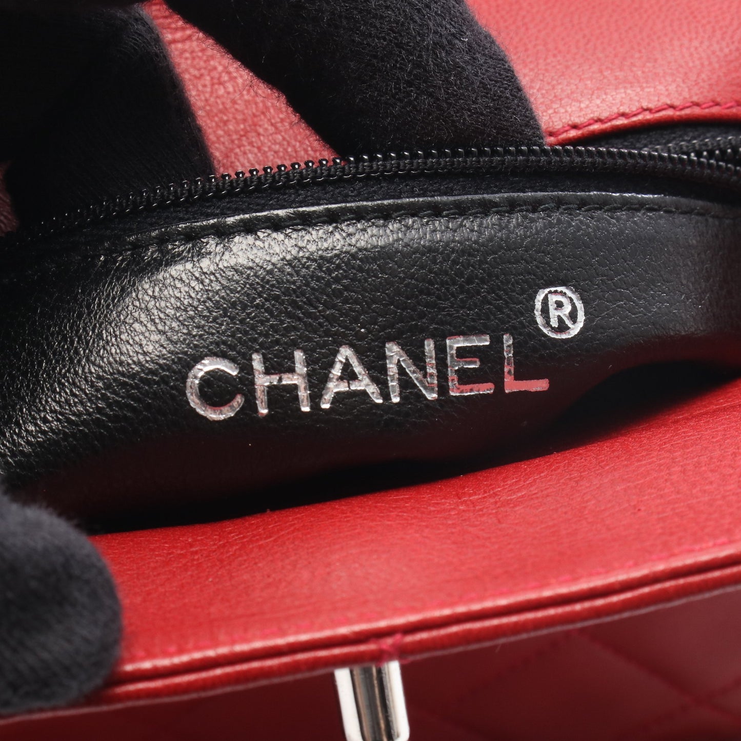 マトラッセ チェーンハンドバッグ ラムスキン レッド シルバー金具 シャネル バッグ CHANEL