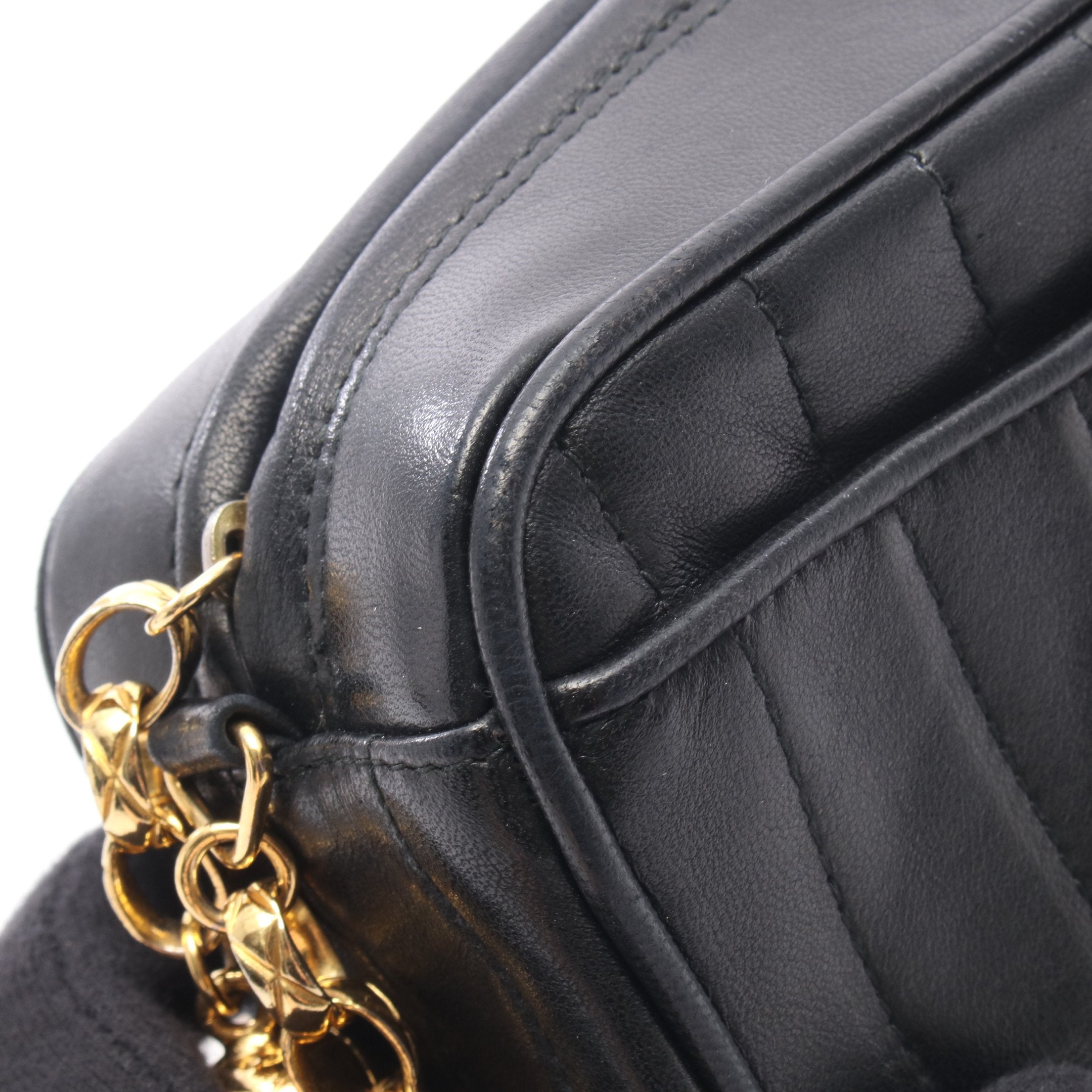 良品 CHANEL シャネル ココマーク コットンジャージ マドモアゼル チェーン ショルダー バッグ ブラック a2356 CHANEL シャネル ココマーク コットンジャージ マドモアゼル チェーン