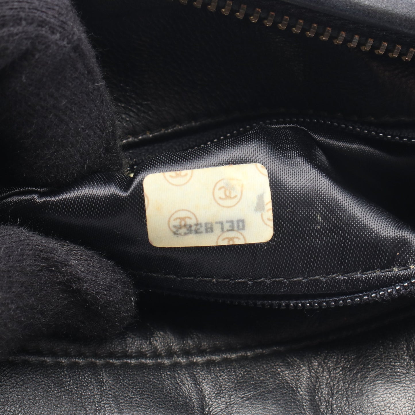 マドモアゼル ココマーク チェーンショルダーバッグ ラムスキン ブラック ゴールド金具 シャネル バッグ CHANEL